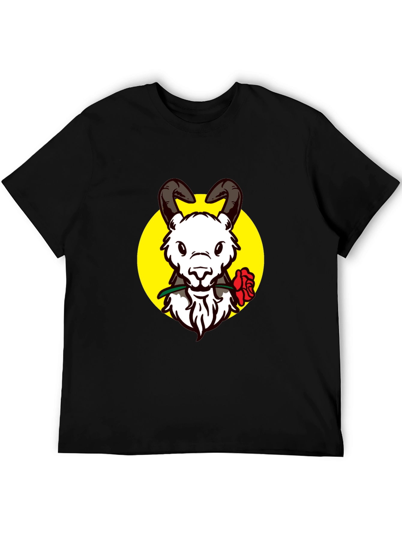 Ram Rose Graphic Tee - Stylish Black T-Shirt