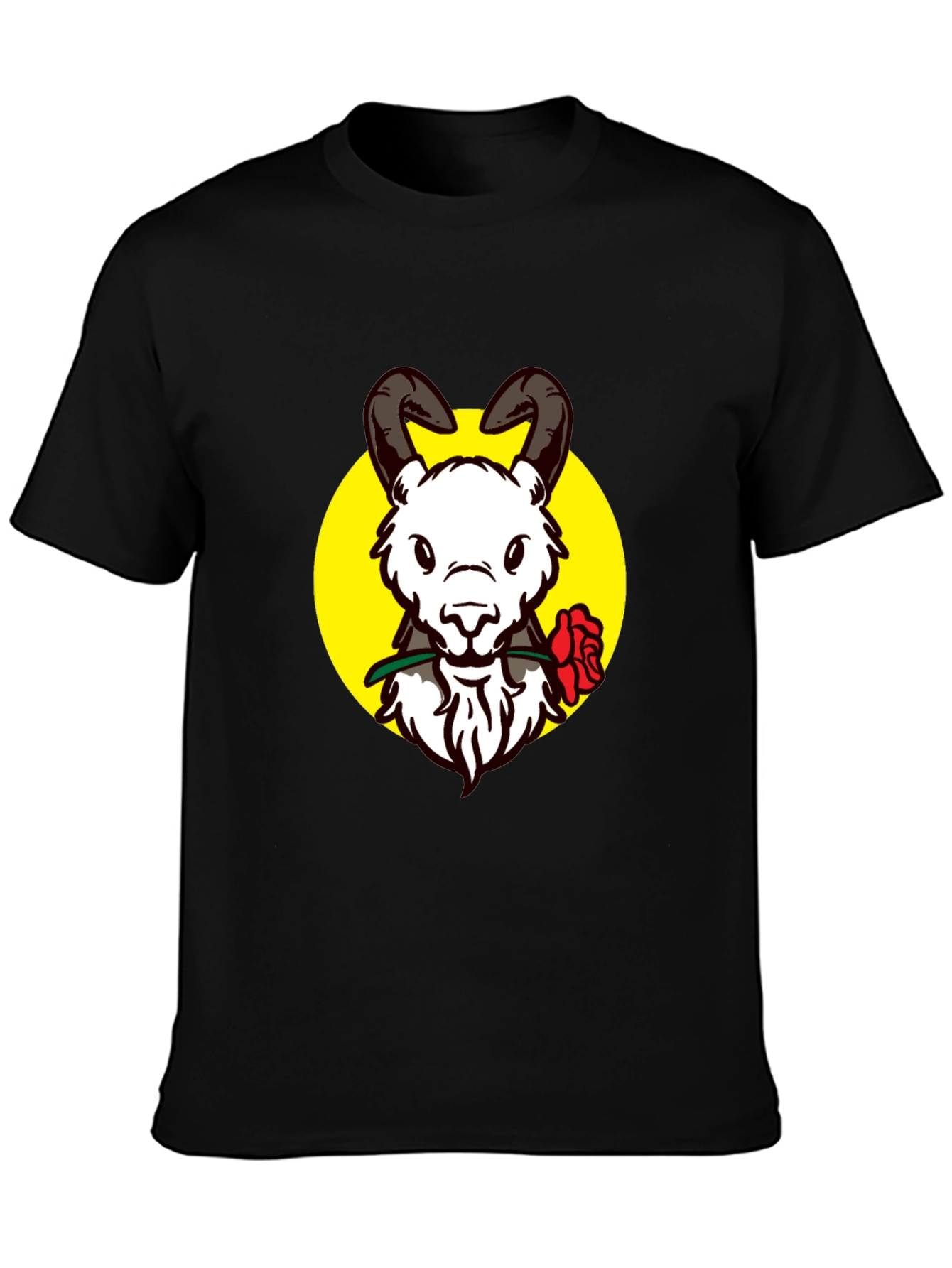 Ram Rose Graphic Tee - Stylish Black T-Shirt