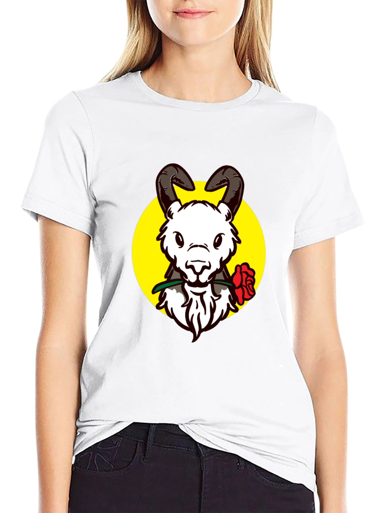 Ram Rose Graphic Tee - Stylish Black T-Shirt