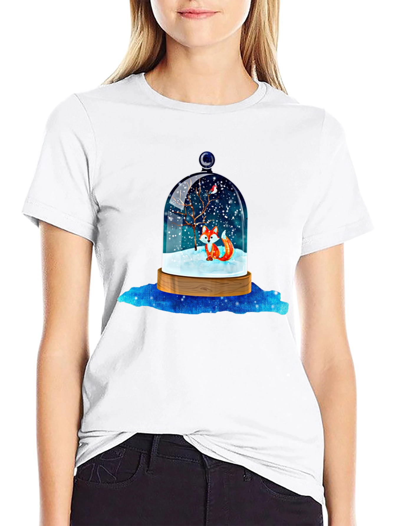 Winter Fox Snow Globe Graphic Tee