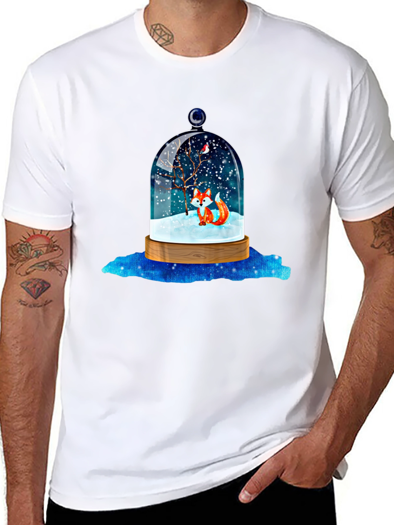 Winter Fox Snow Globe Graphic Tee