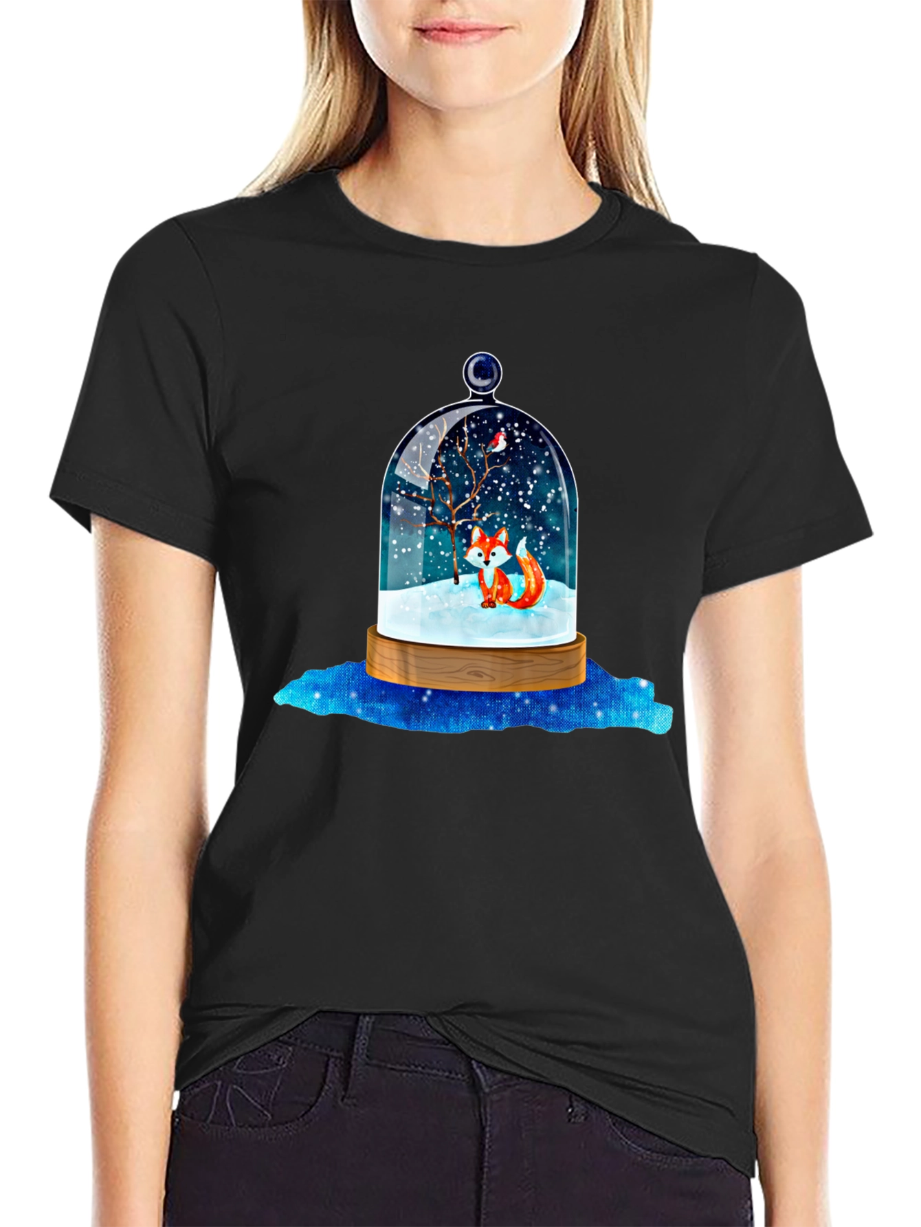 Winter Fox Snow Globe Graphic Tee