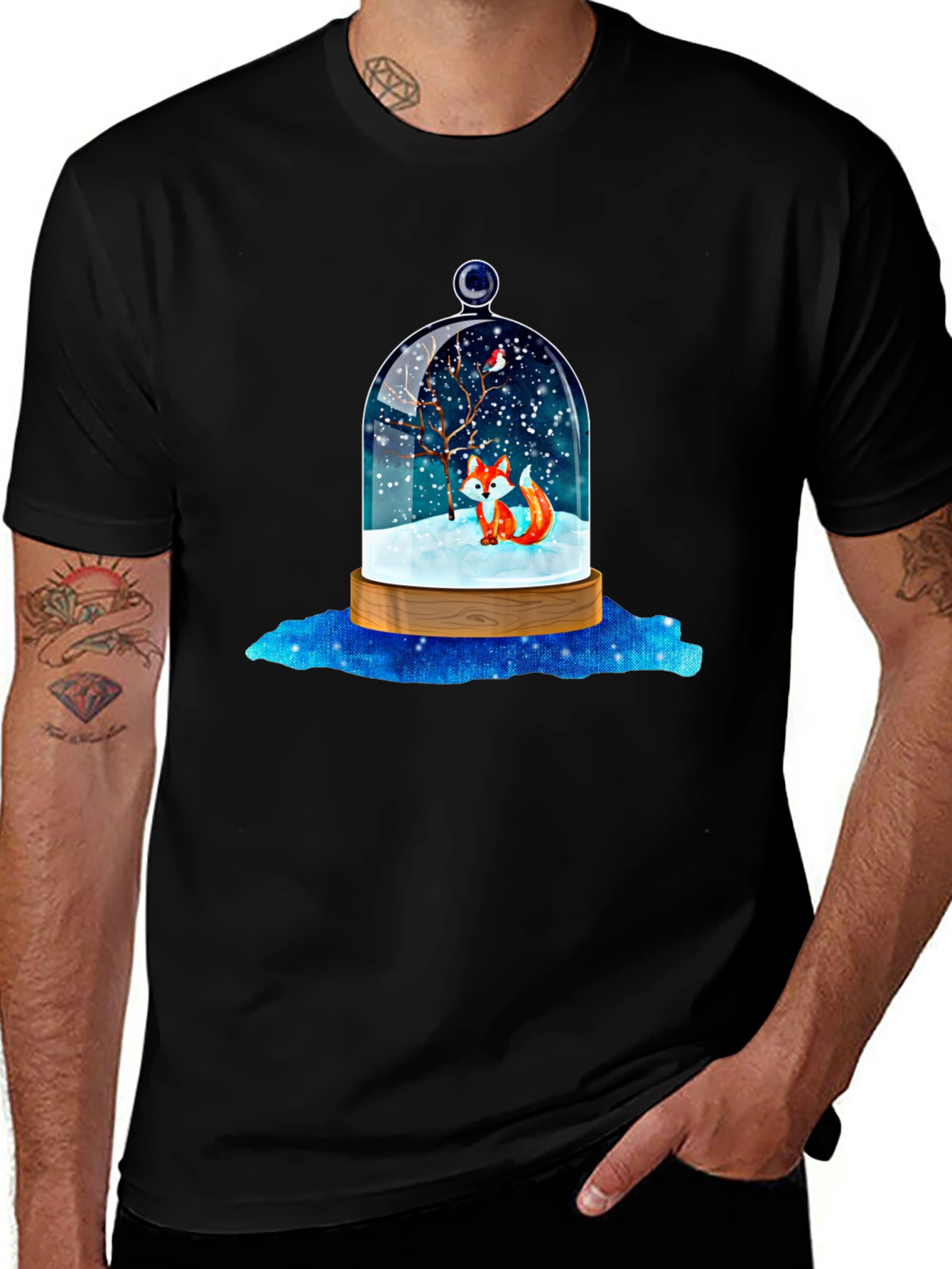 Winter Fox Snow Globe Graphic Tee