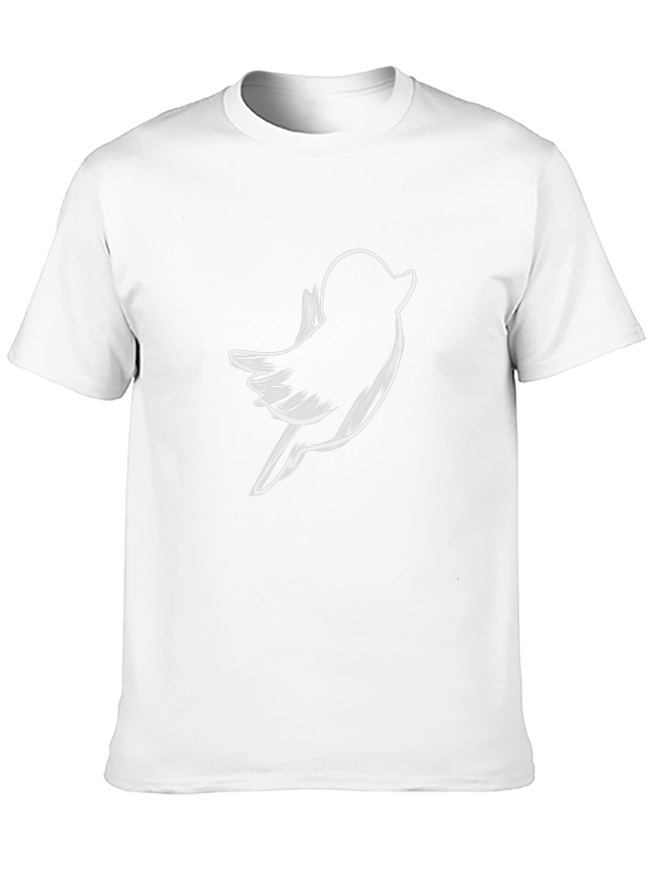 Bird Sketch Graphic Tee - Casual Black T-Shirt
