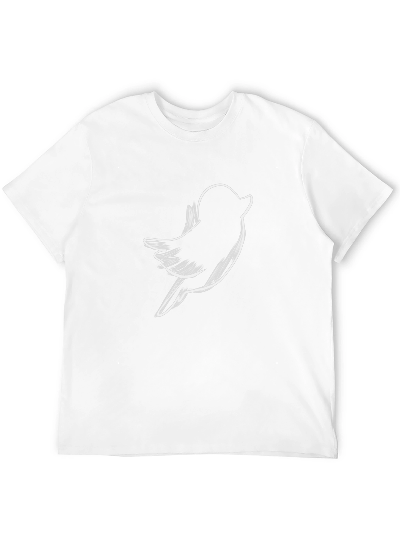 Bird Sketch Graphic Tee - Casual Black T-Shirt