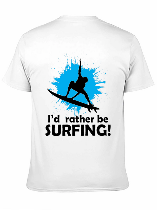 Surfer T-Shirt: Id Rather Be Surfing Black Tee