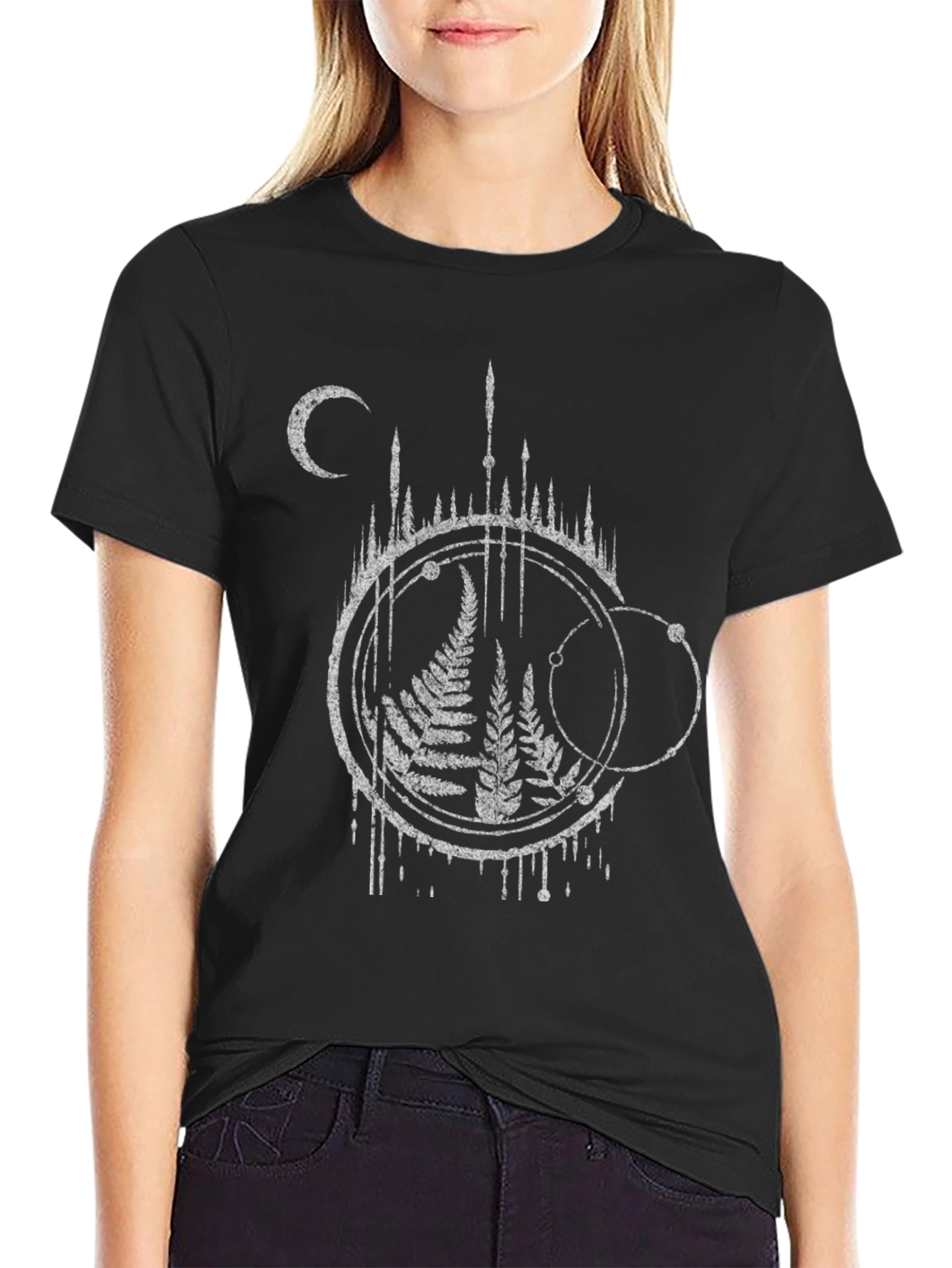 Occult Fern Graphic T-Shirt - Black