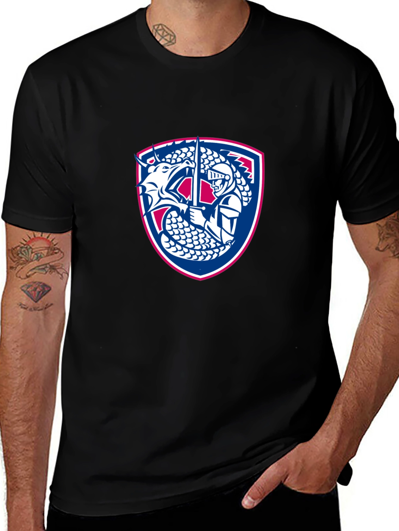 Dragon Knight Emblem Graphic T-Shirt