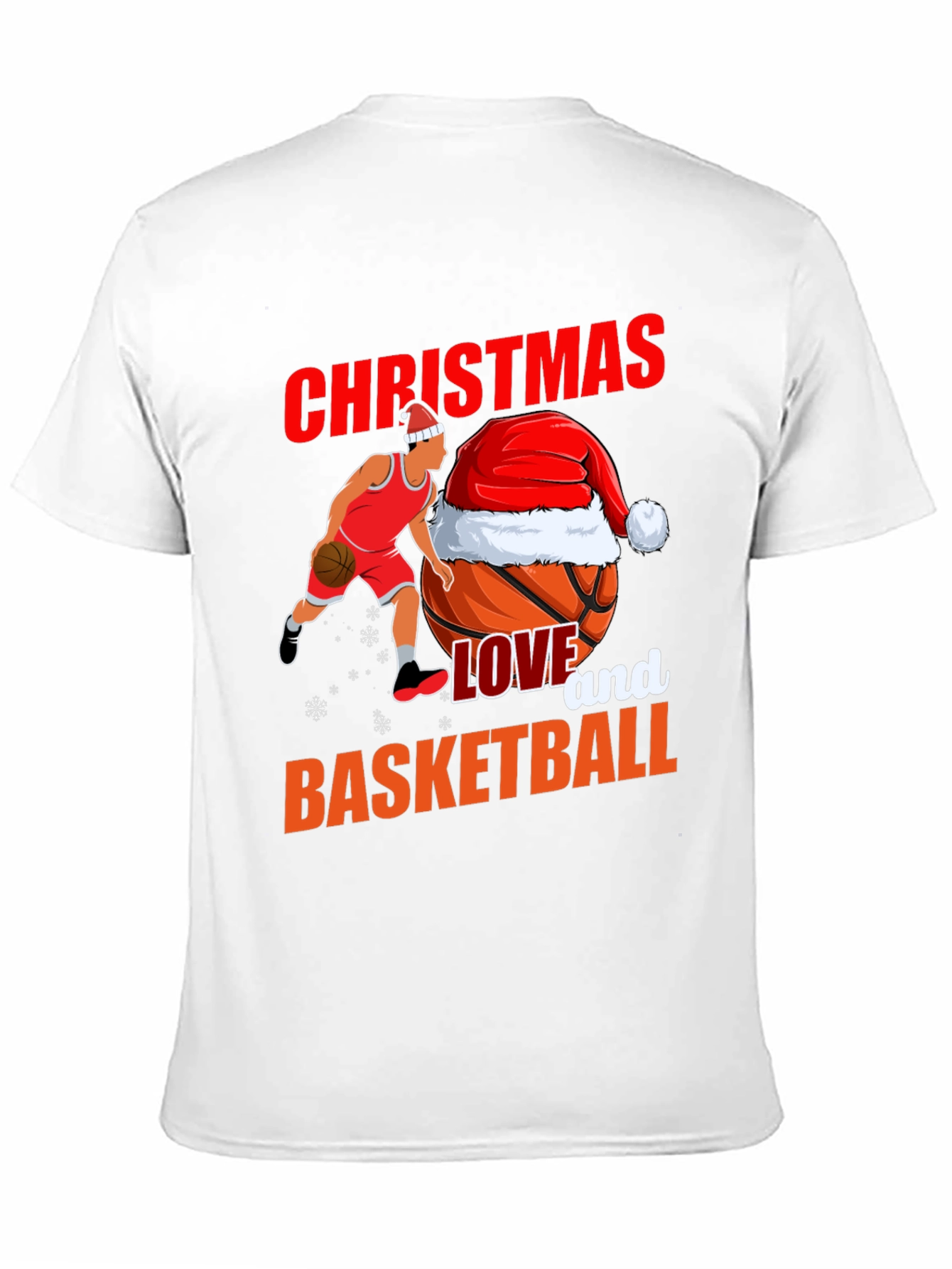 Christmas Basketball Graphic Tee - Holiday Sports T-Shirt