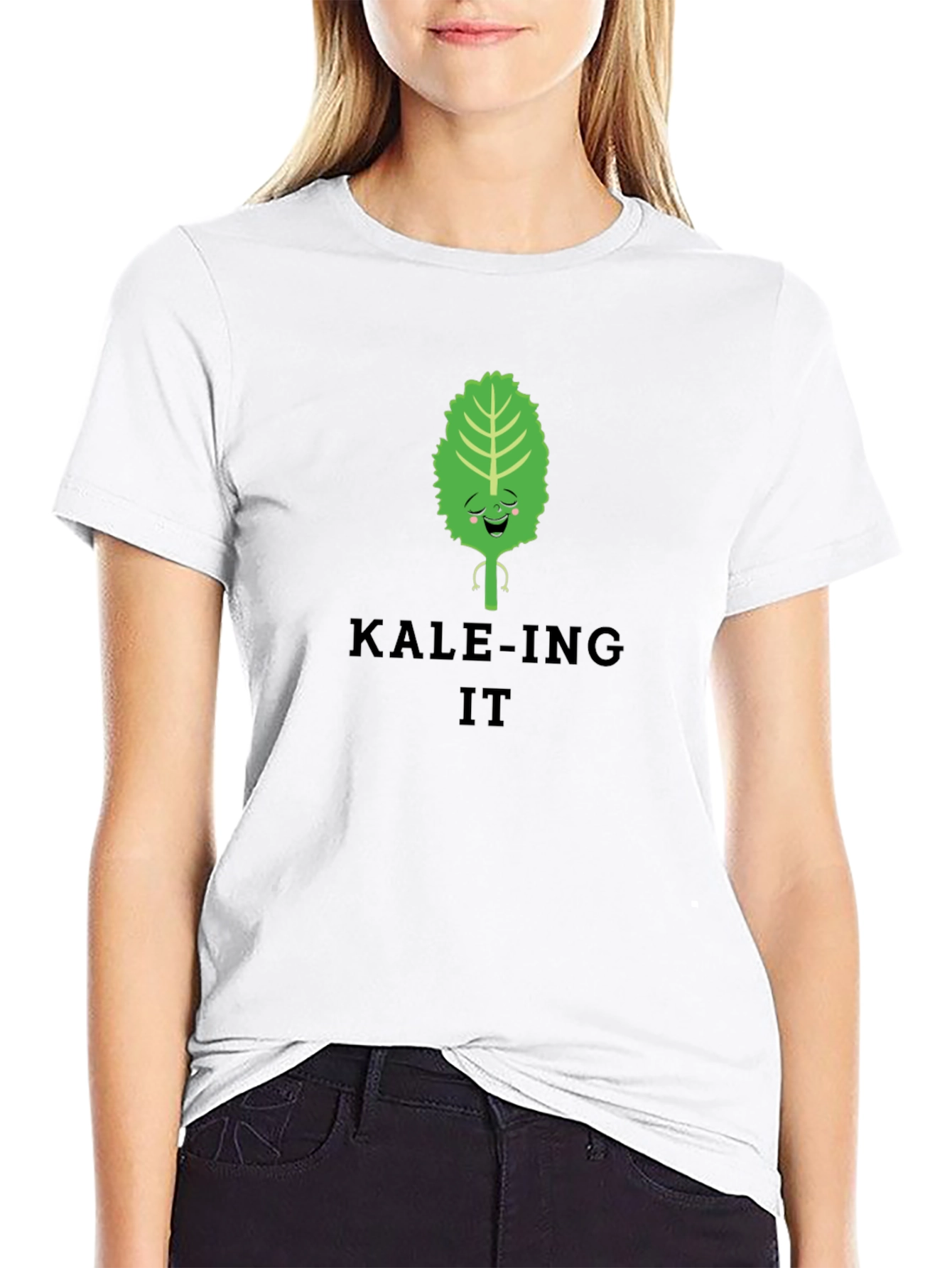 KALE-ING IT Black T-Shirt Funny Vegan Tee