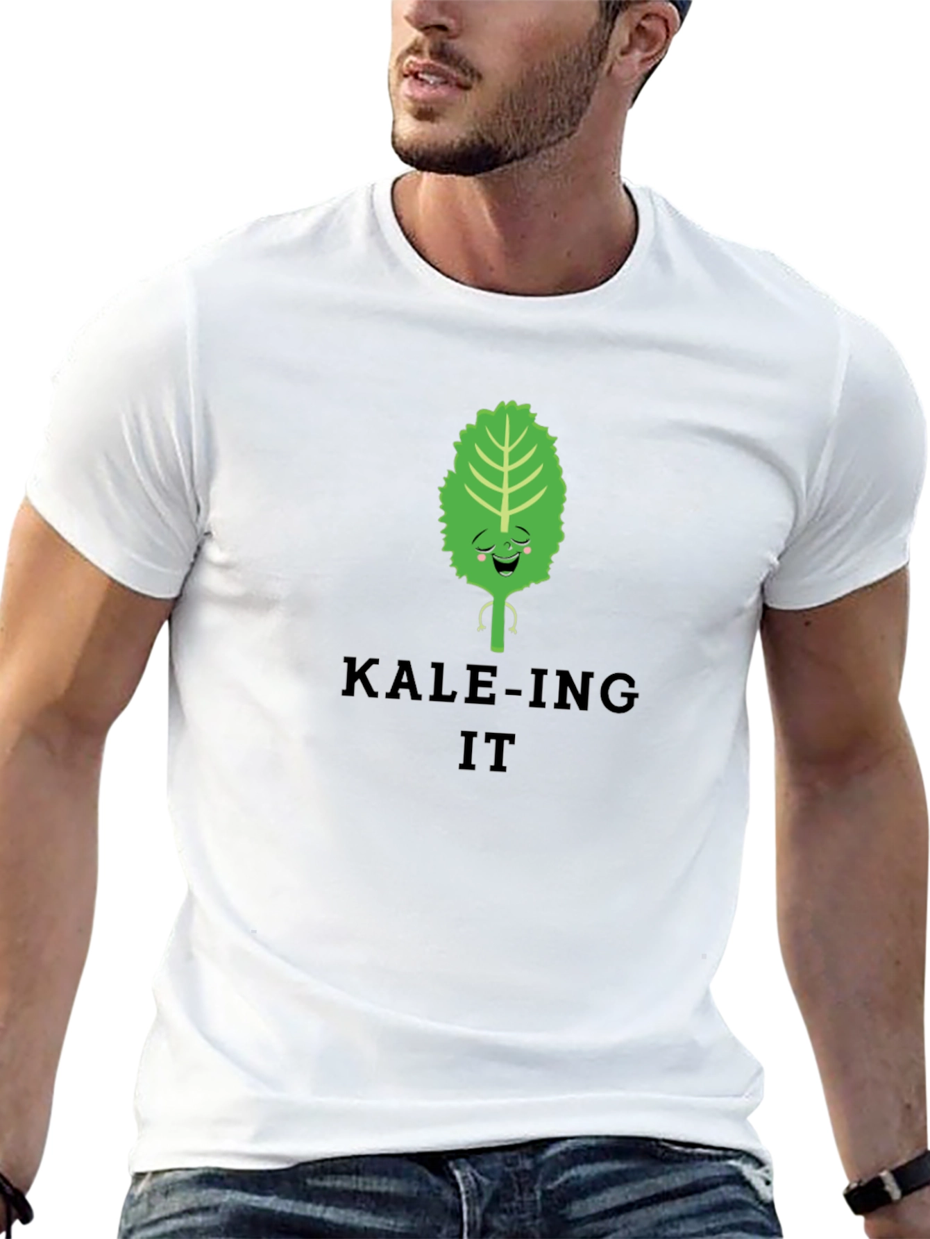 KALE-ING IT Black T-Shirt Funny Vegan Tee
