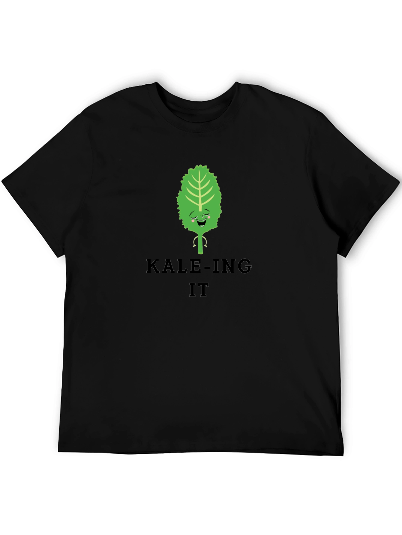 KALE-ING IT Black T-Shirt Funny Vegan Tee