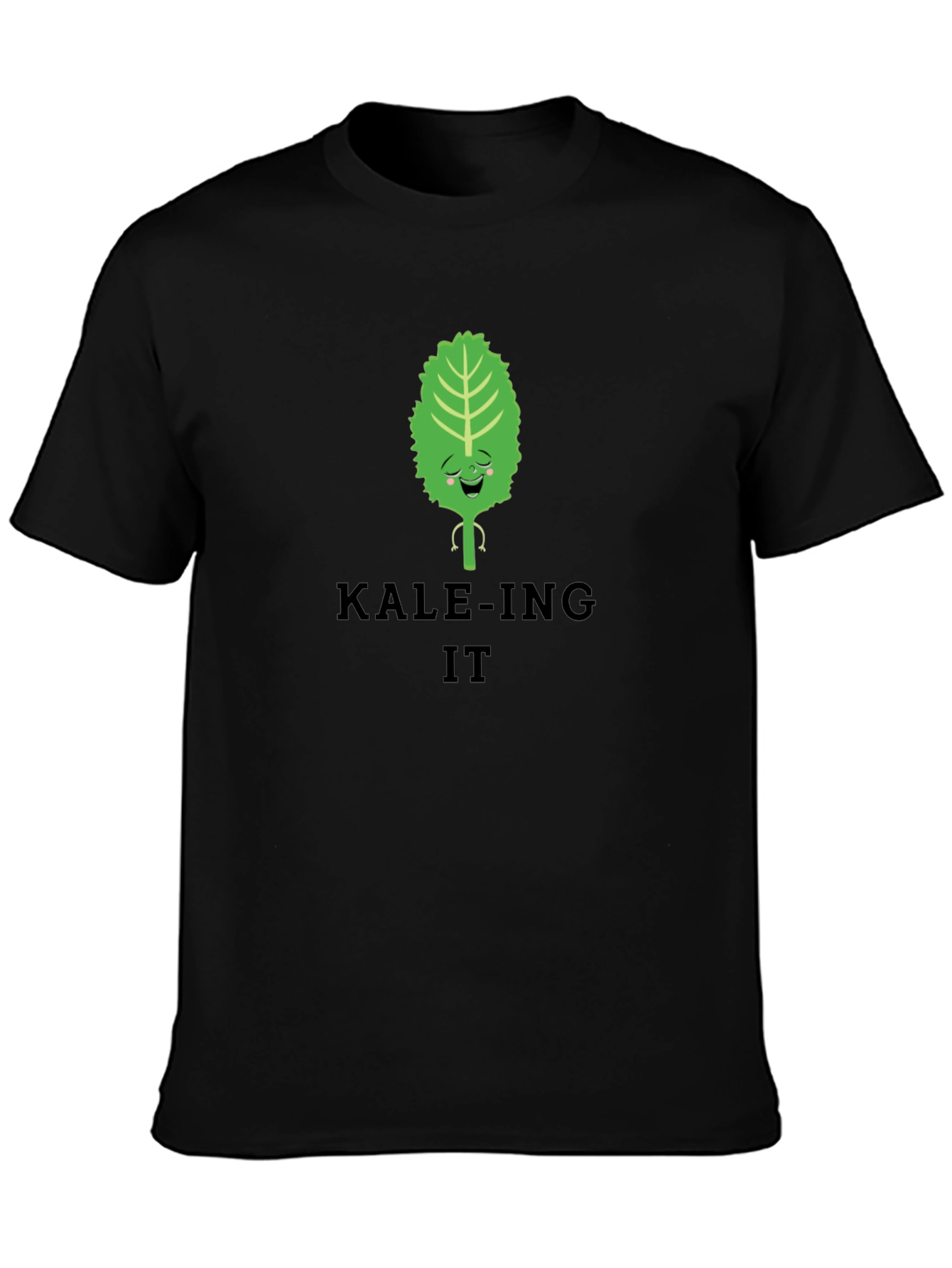 KALE-ING IT Black T-Shirt Funny Vegan Tee