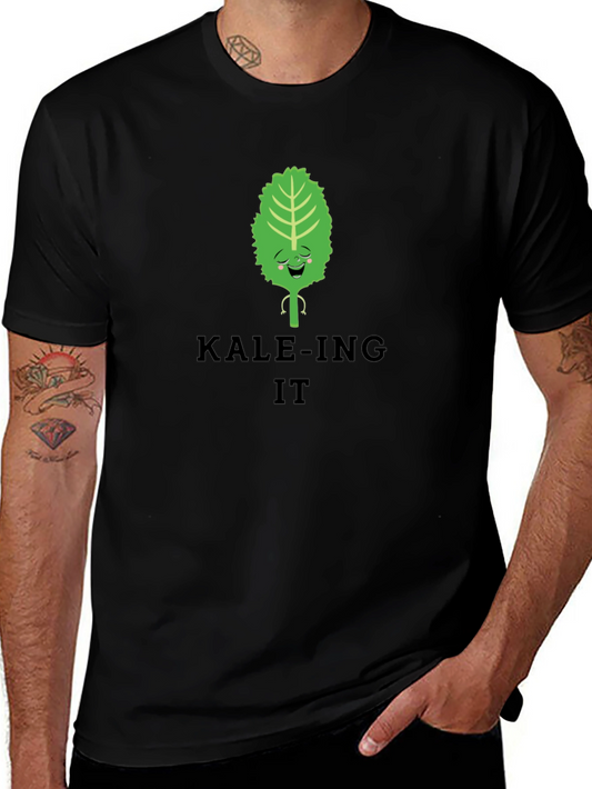KALE-ING IT Black T-Shirt Funny Vegan Tee