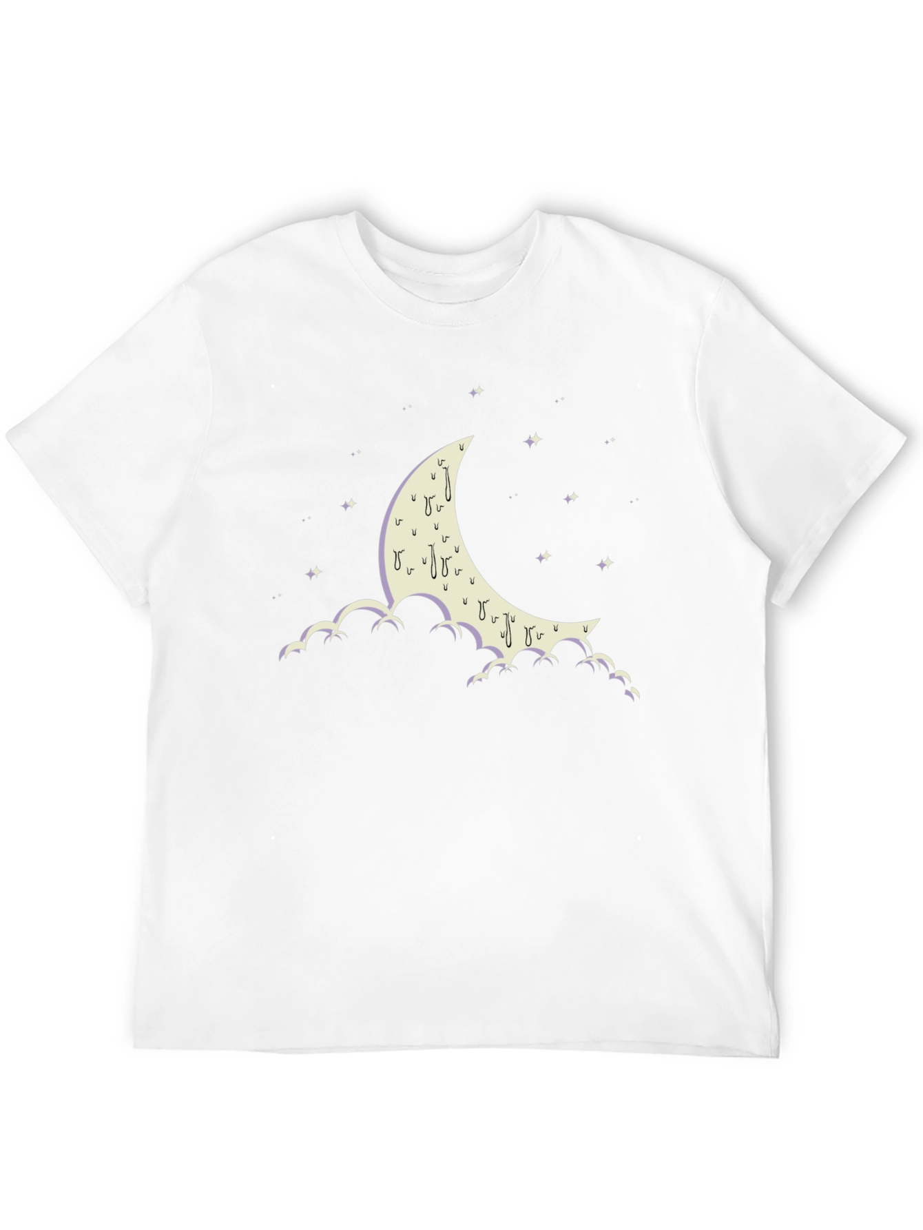 Moon & Clouds Graphic Tee - Black
