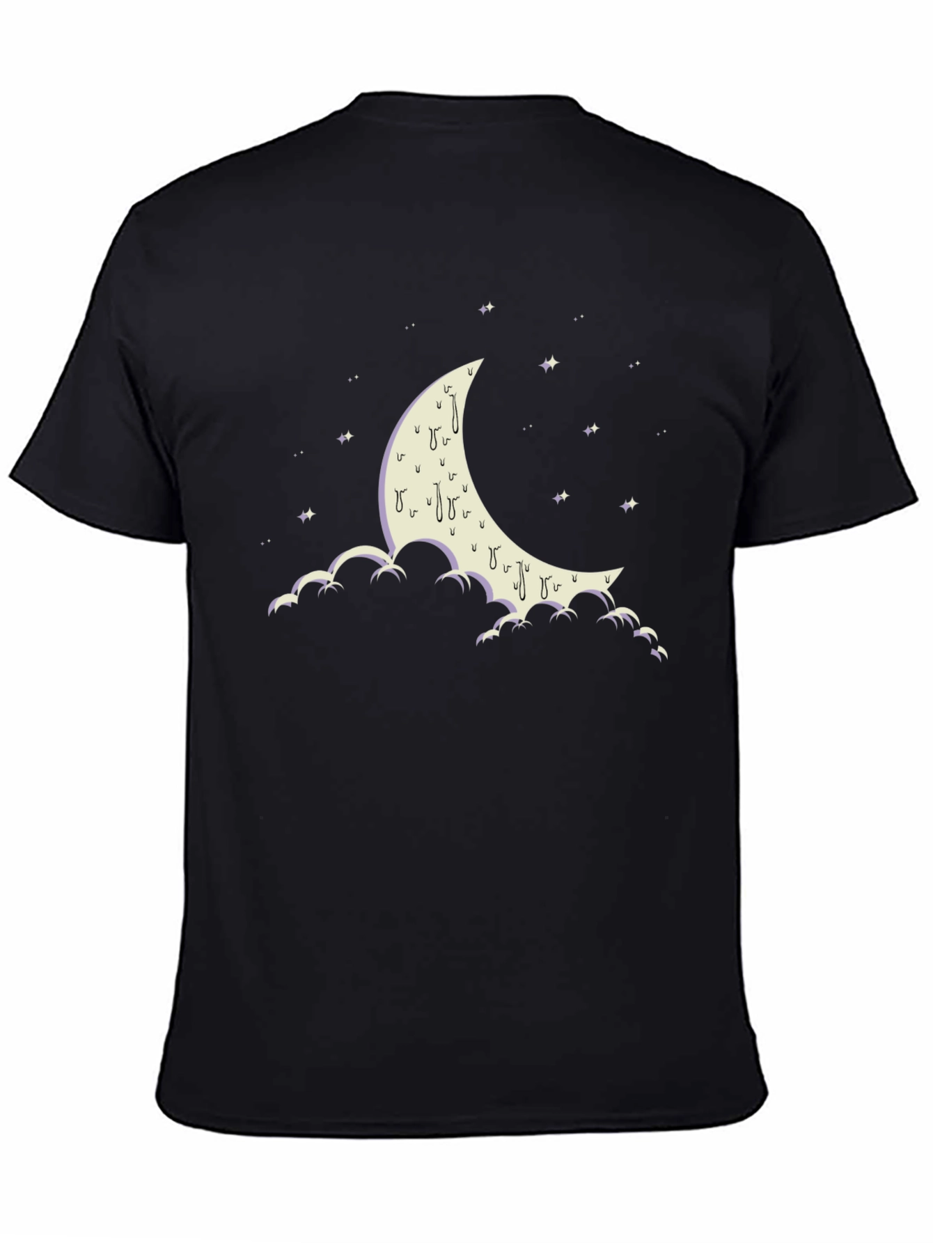Moon & Clouds Graphic Tee - Black