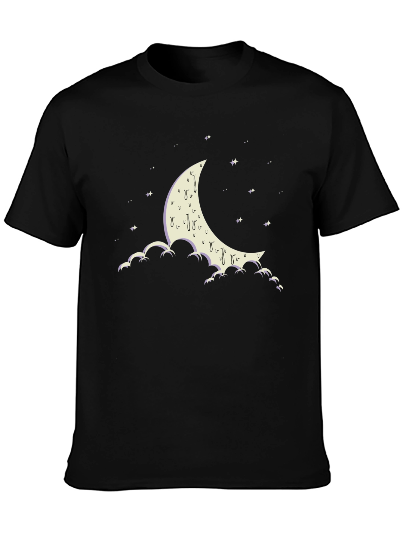 Moon & Clouds Graphic Tee - Black