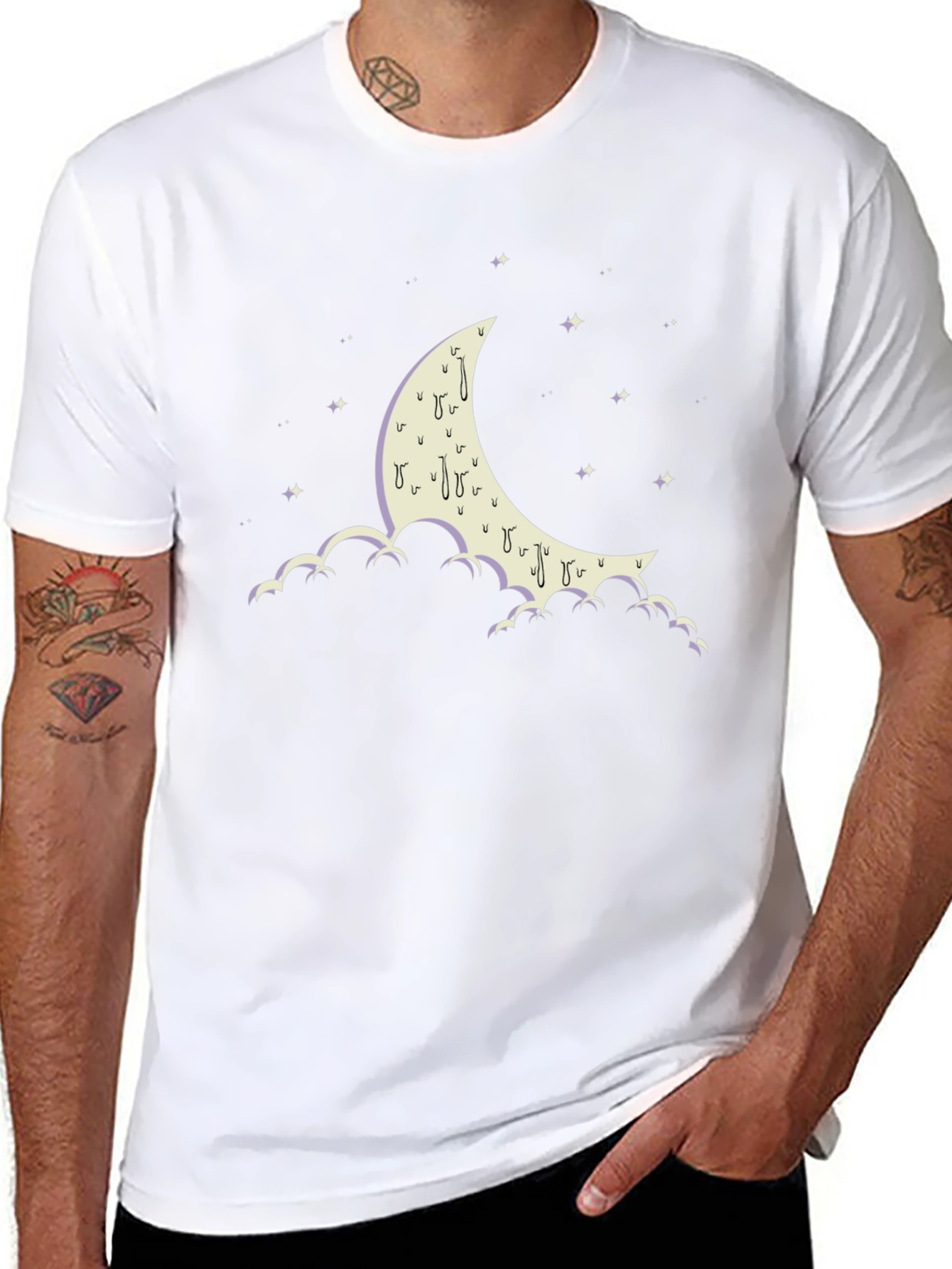 Moon & Clouds Graphic Tee - Black