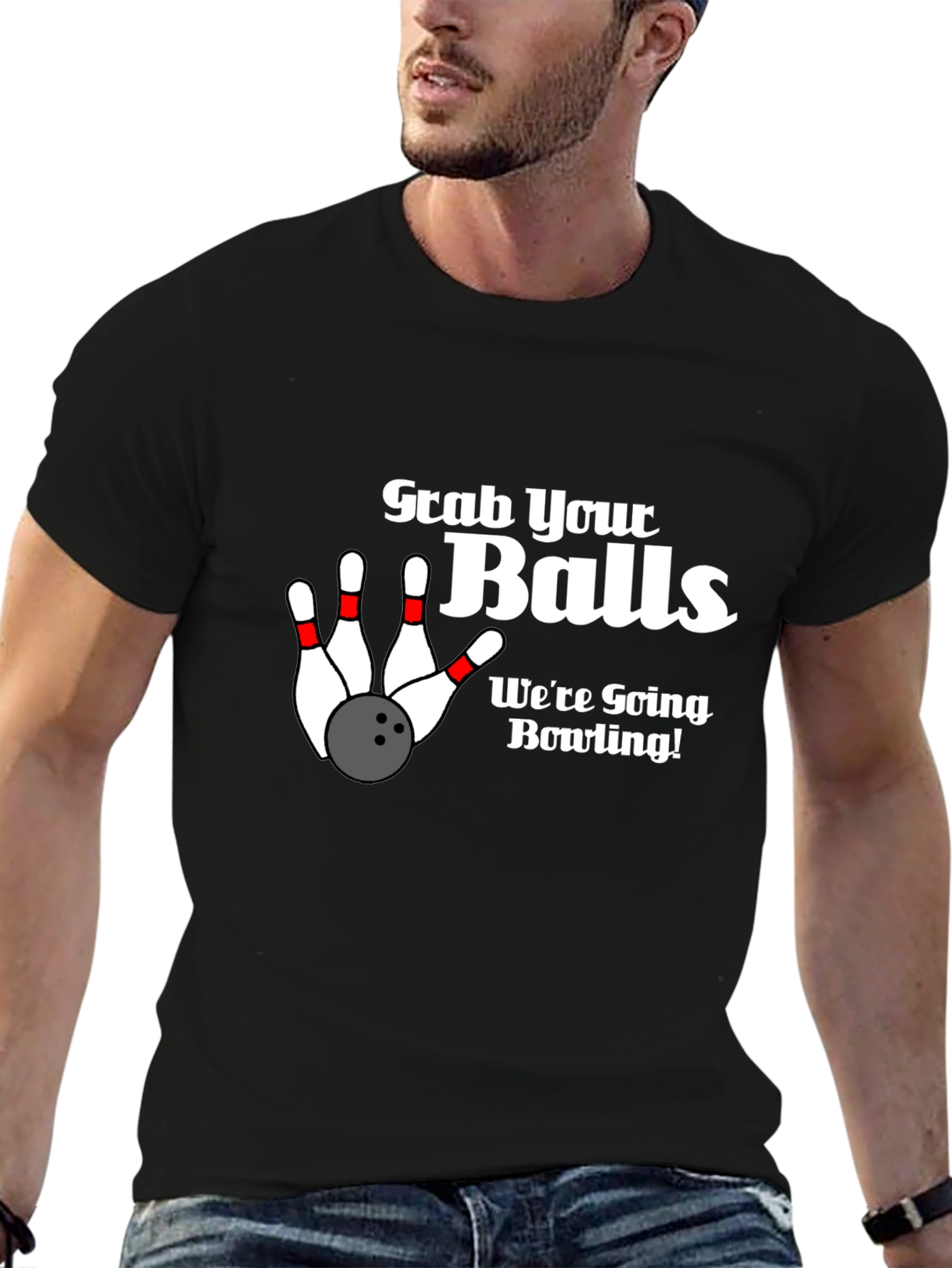 Grab Your Balls Bowling Graphic T-Shirt