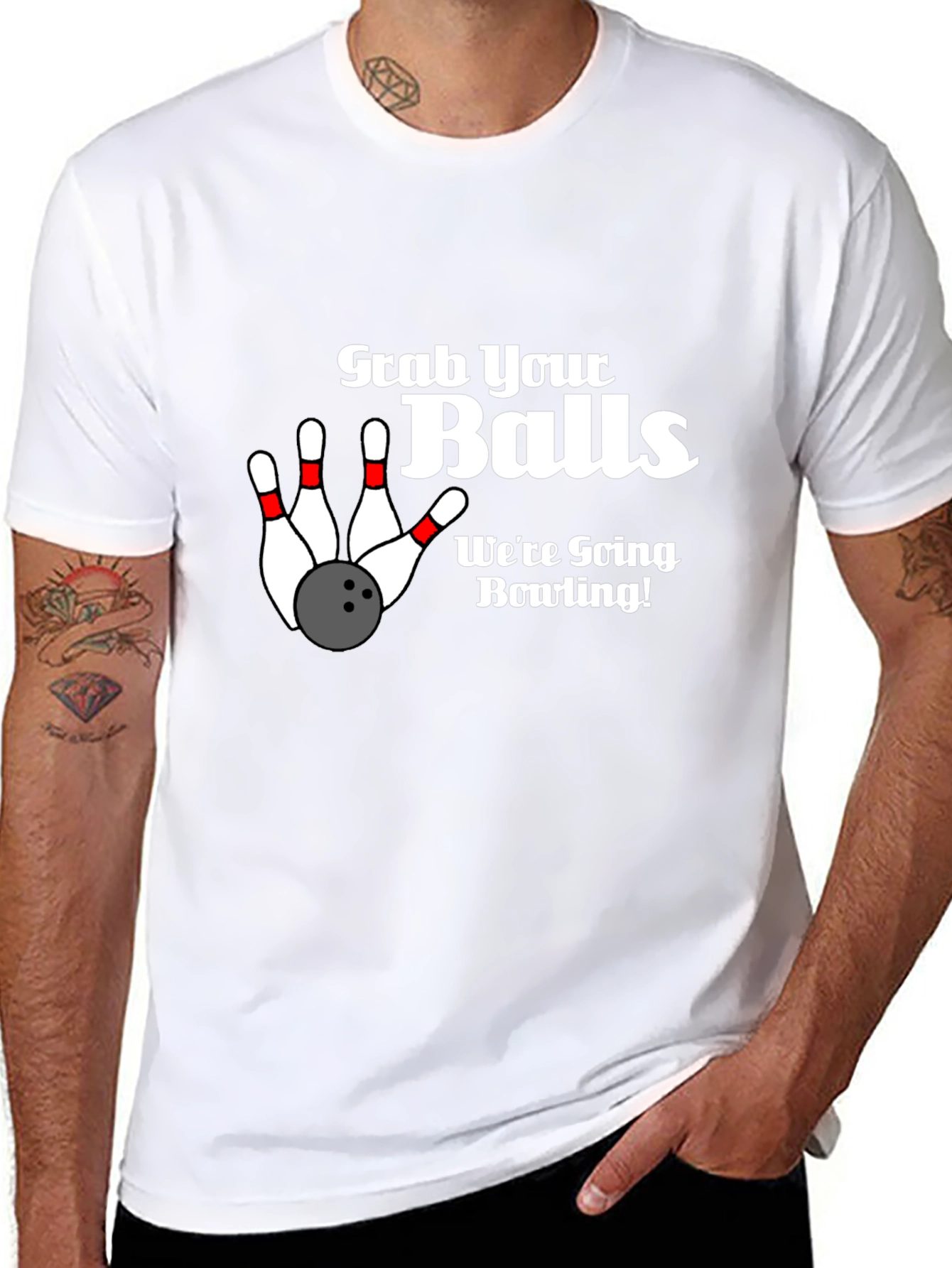 Grab Your Balls Bowling Graphic T-Shirt