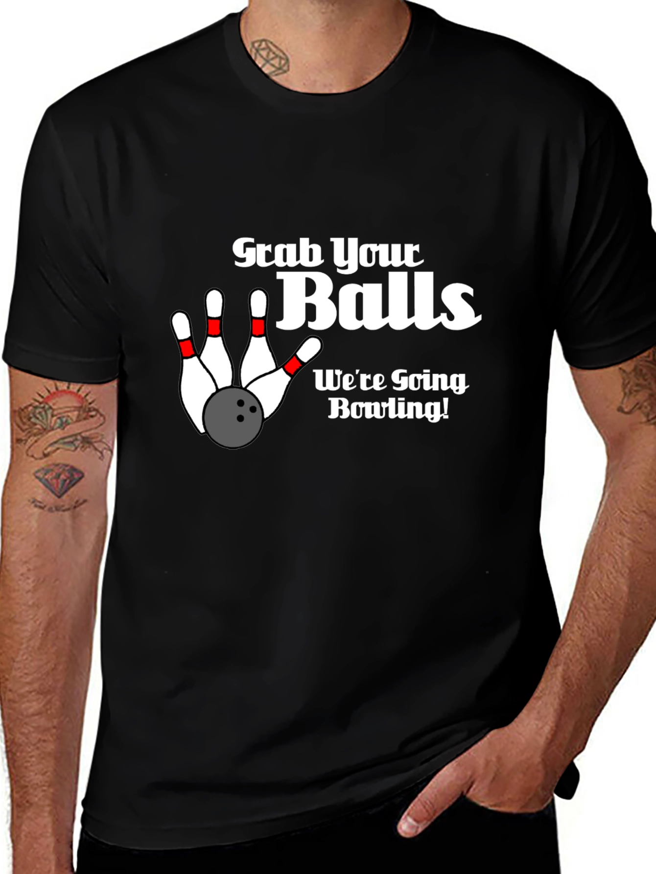 Grab Your Balls Bowling Graphic T-Shirt