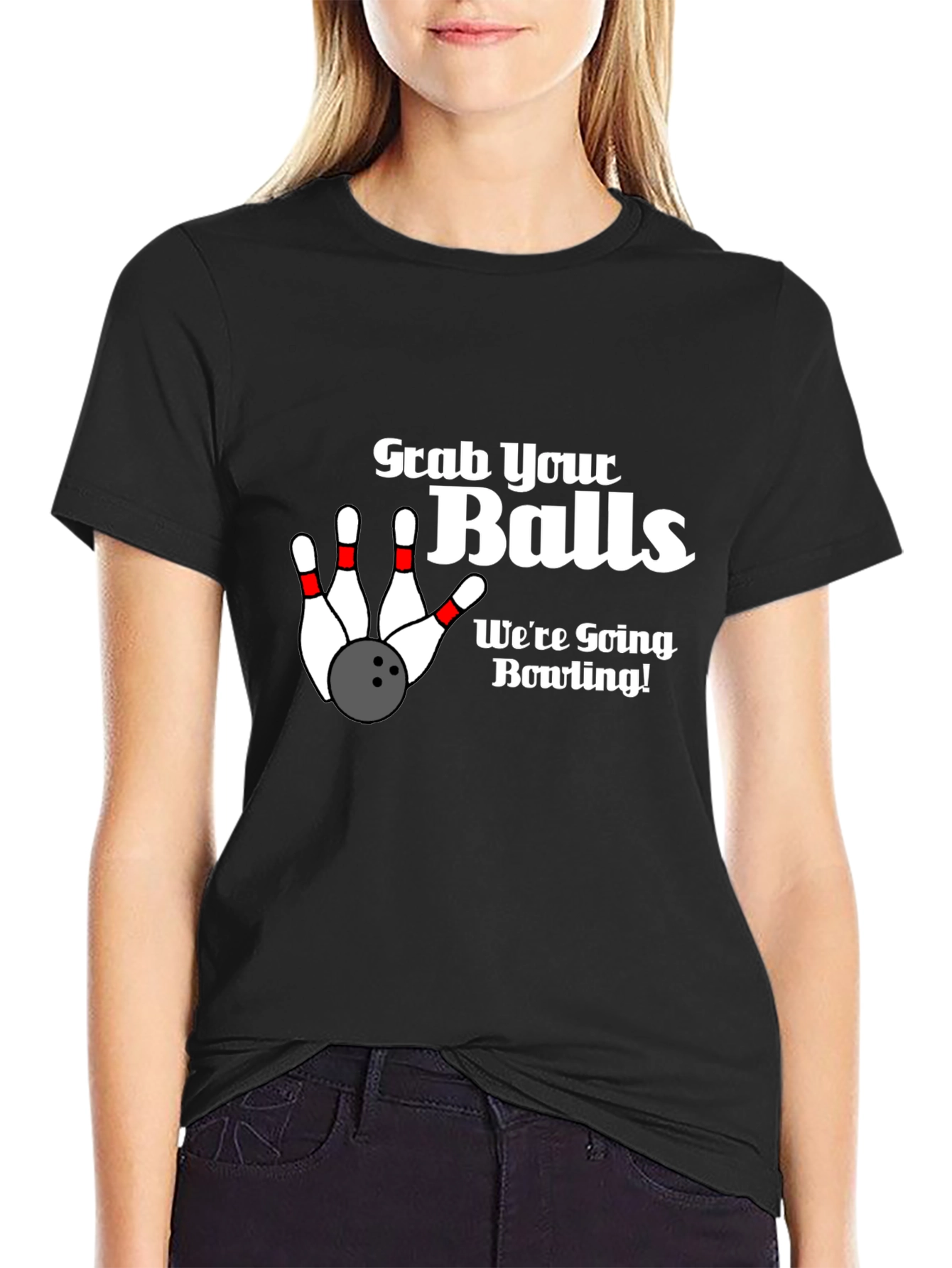 Grab Your Balls Bowling Graphic T-Shirt
