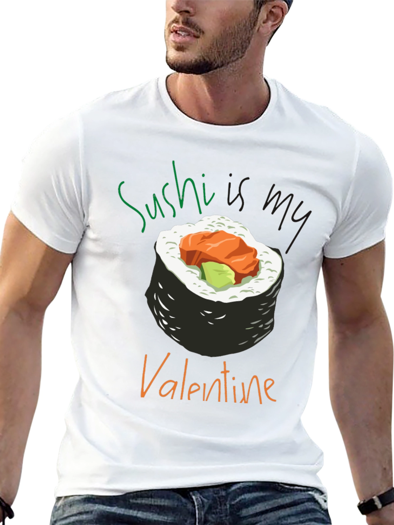 Sushi is My Valentine T-Shirt - Unique Graphic Tee