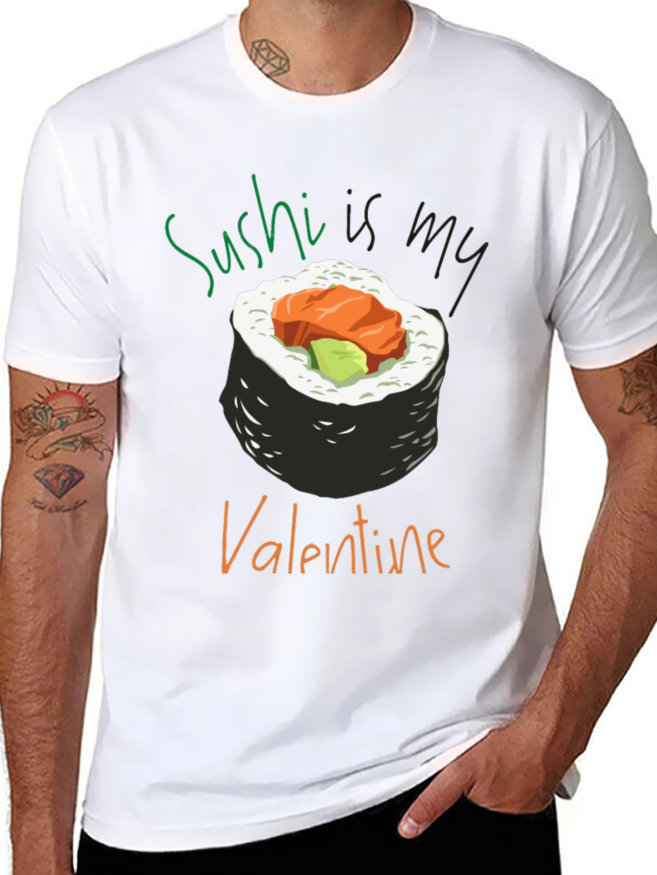 Sushi is My Valentine T-Shirt - Unique Graphic Tee
