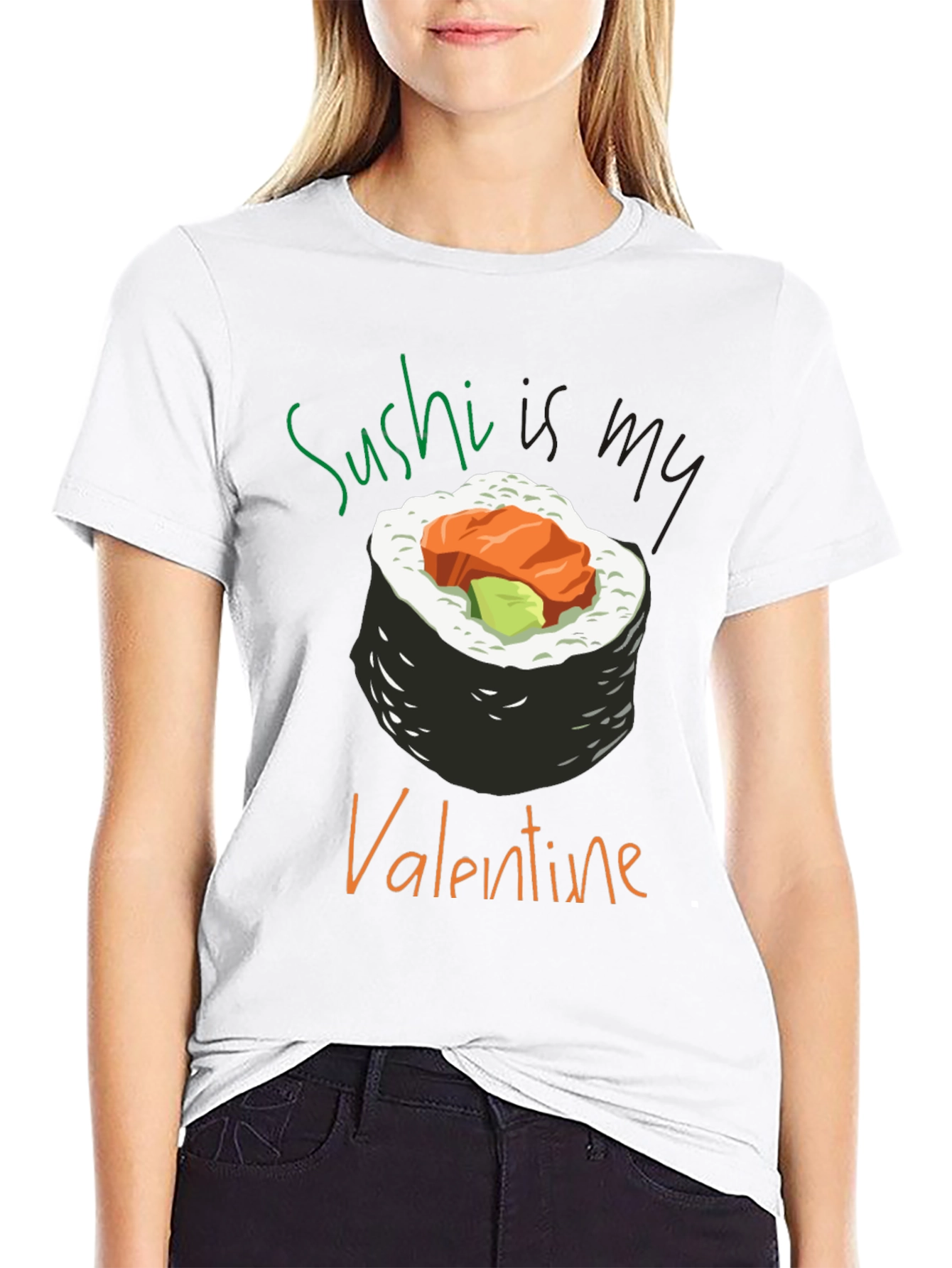 Sushi is My Valentine T-Shirt - Unique Graphic Tee