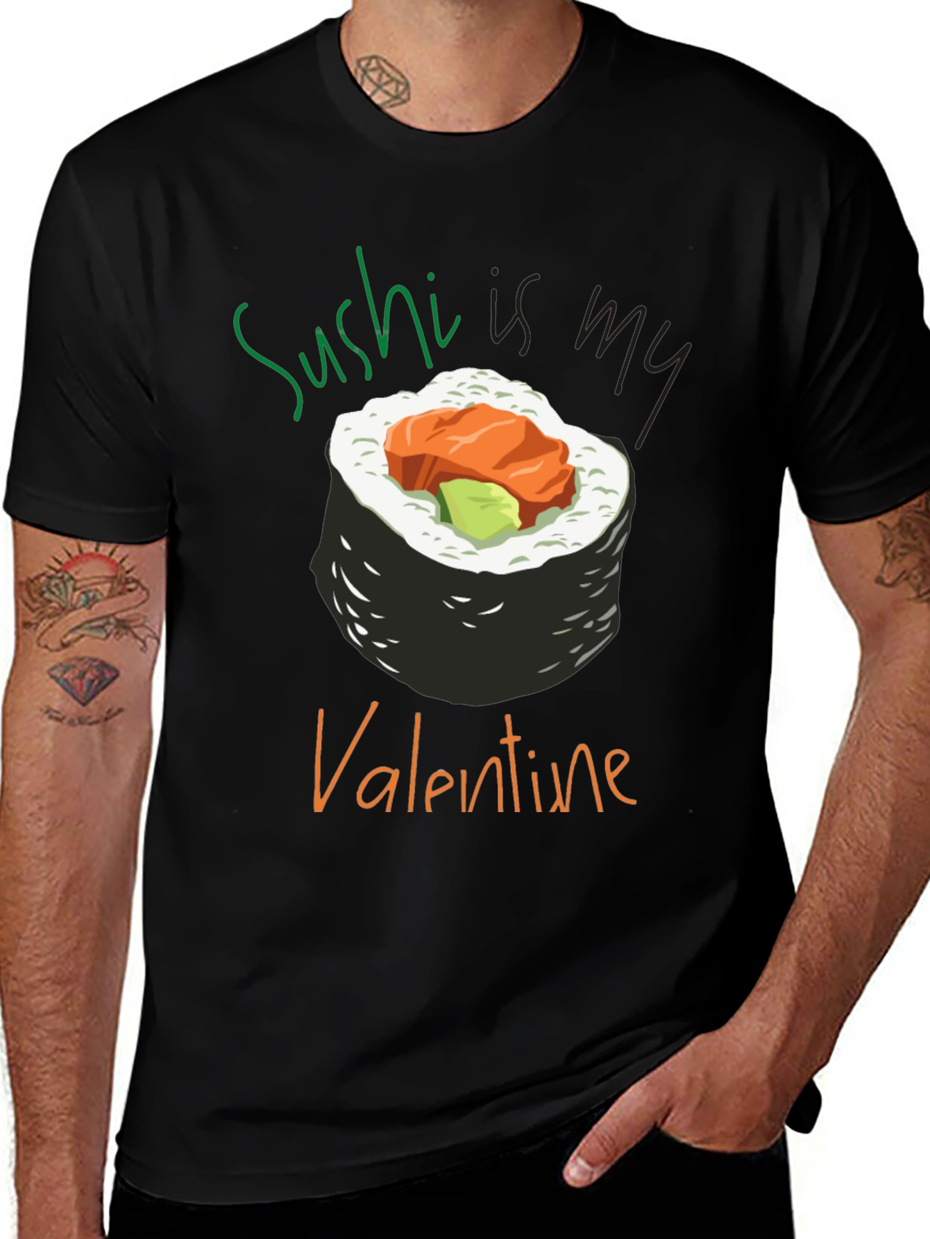 Sushi is My Valentine T-Shirt - Unique Graphic Tee