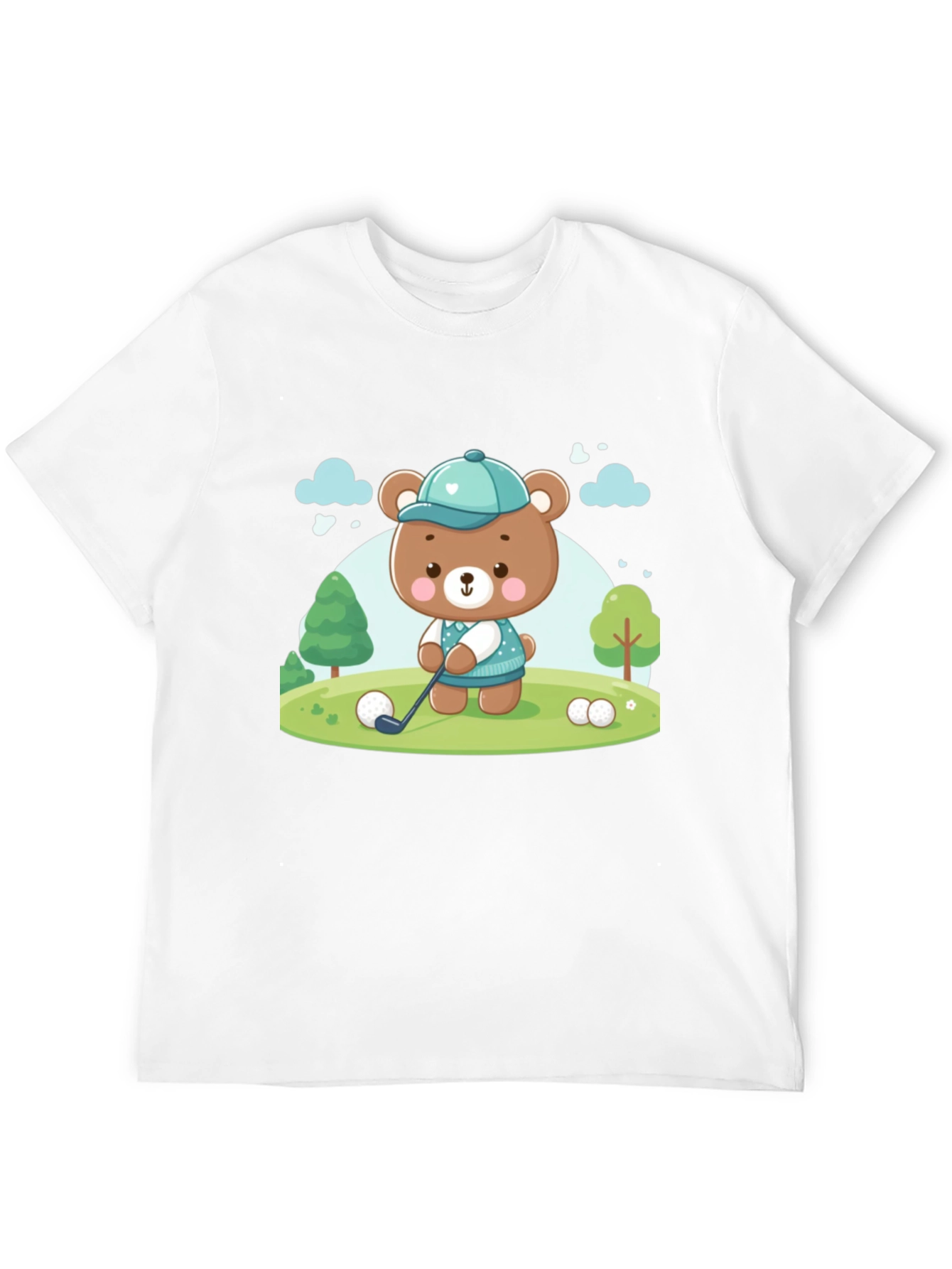 Golfing Bear T-Shirt - Cartoon Tee