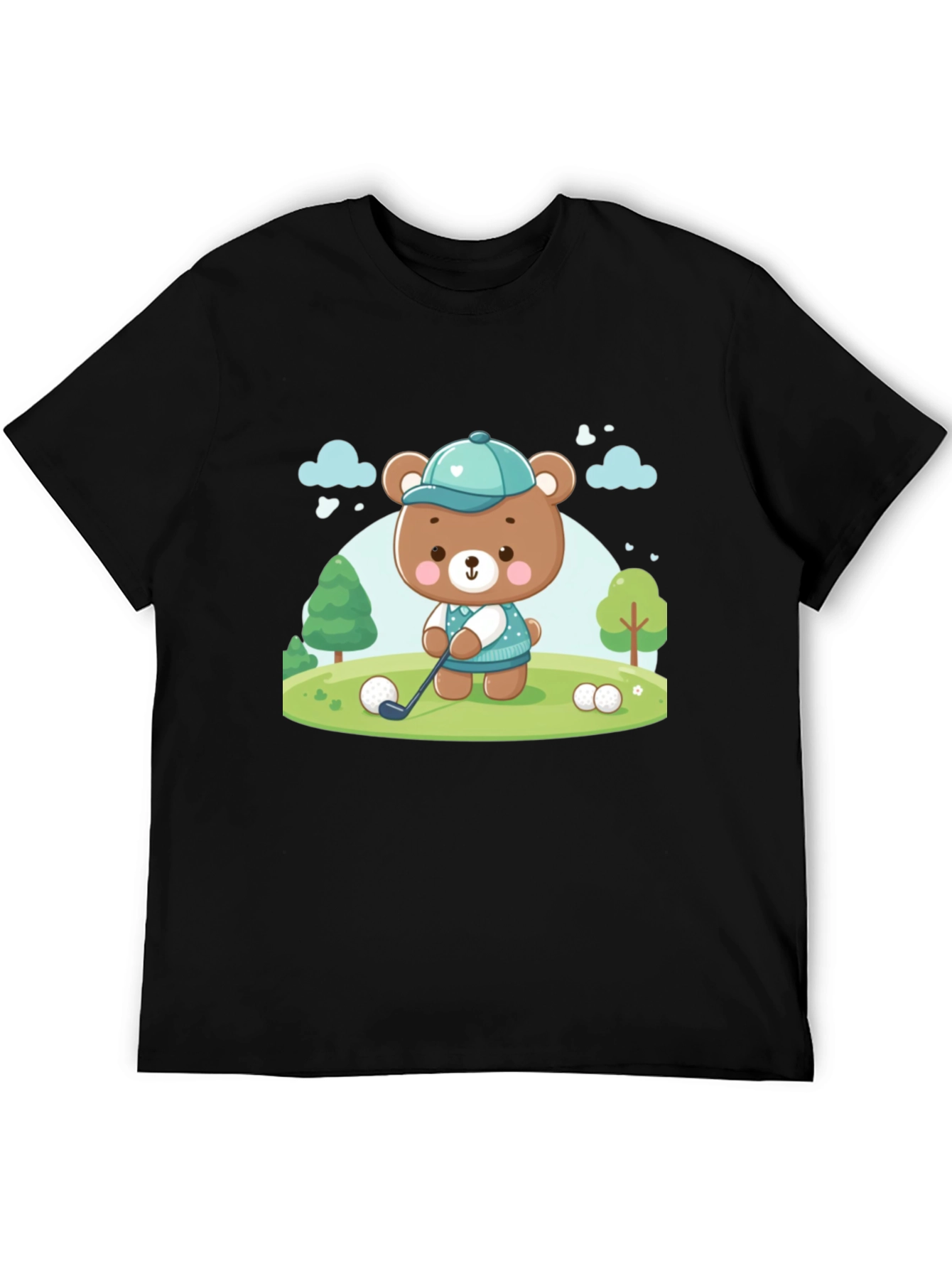 Golfing Bear T-Shirt - Cartoon Tee