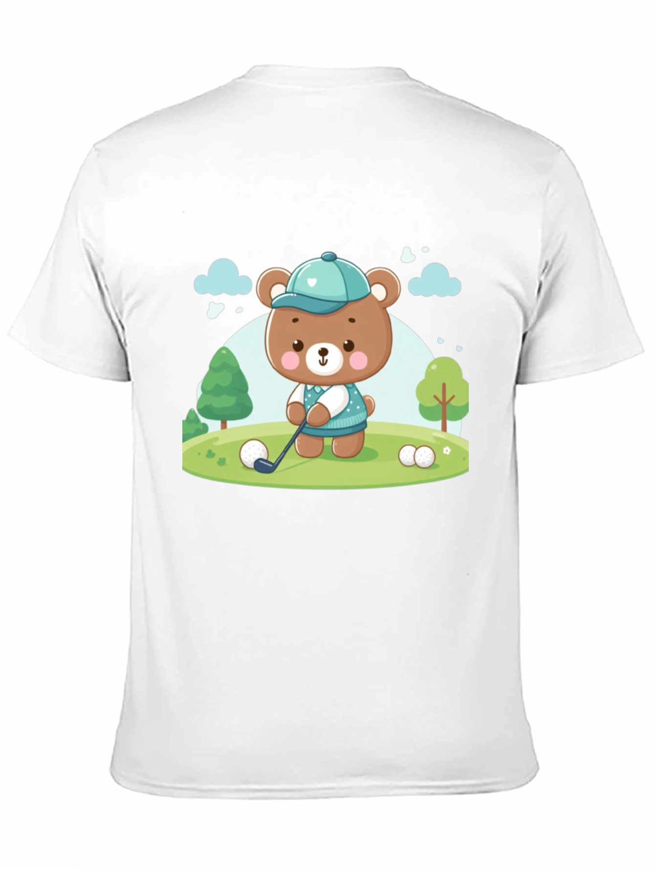 Golfing Bear T-Shirt - Cartoon Tee
