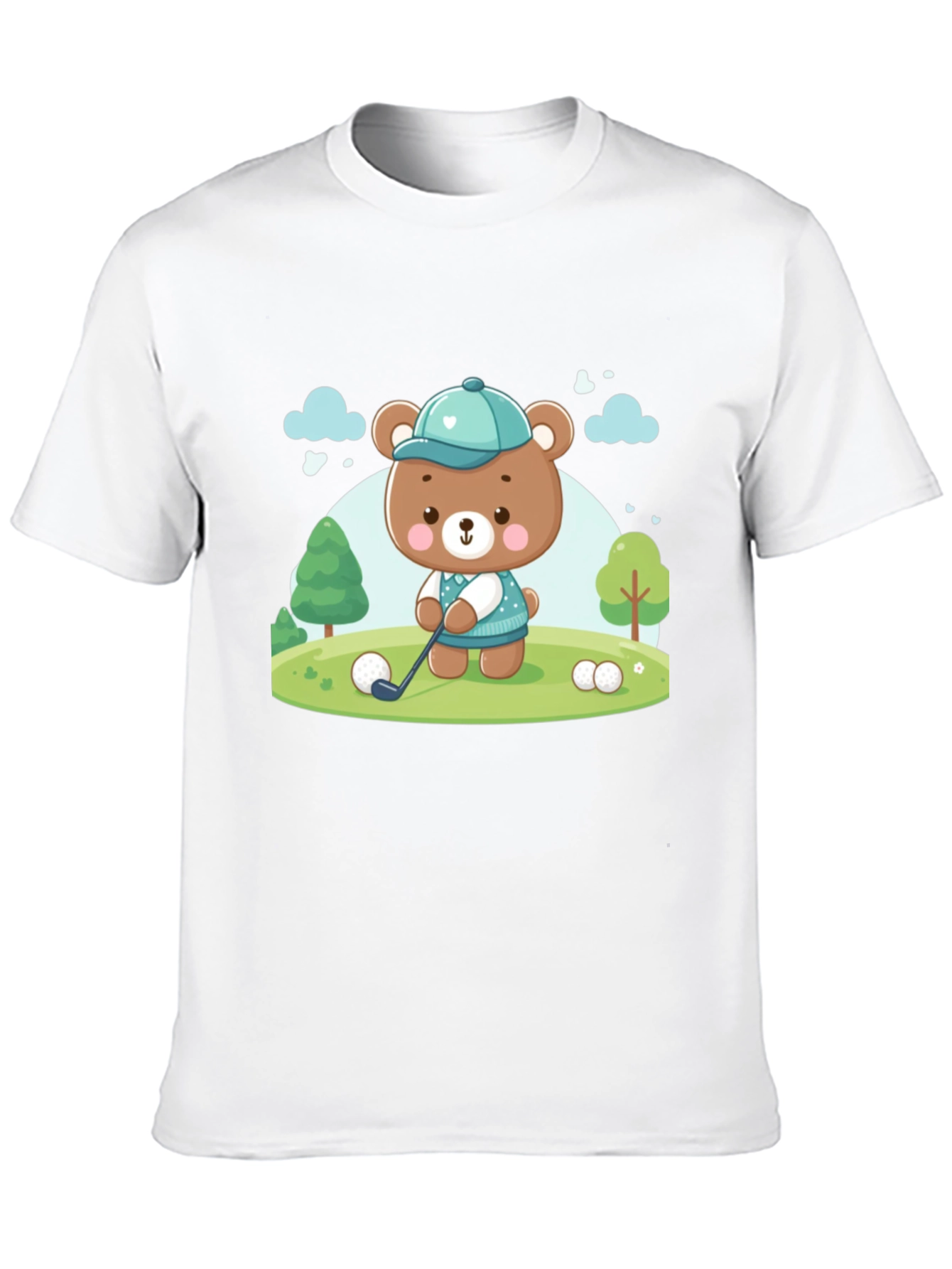 Golfing Bear T-Shirt - Cartoon Tee