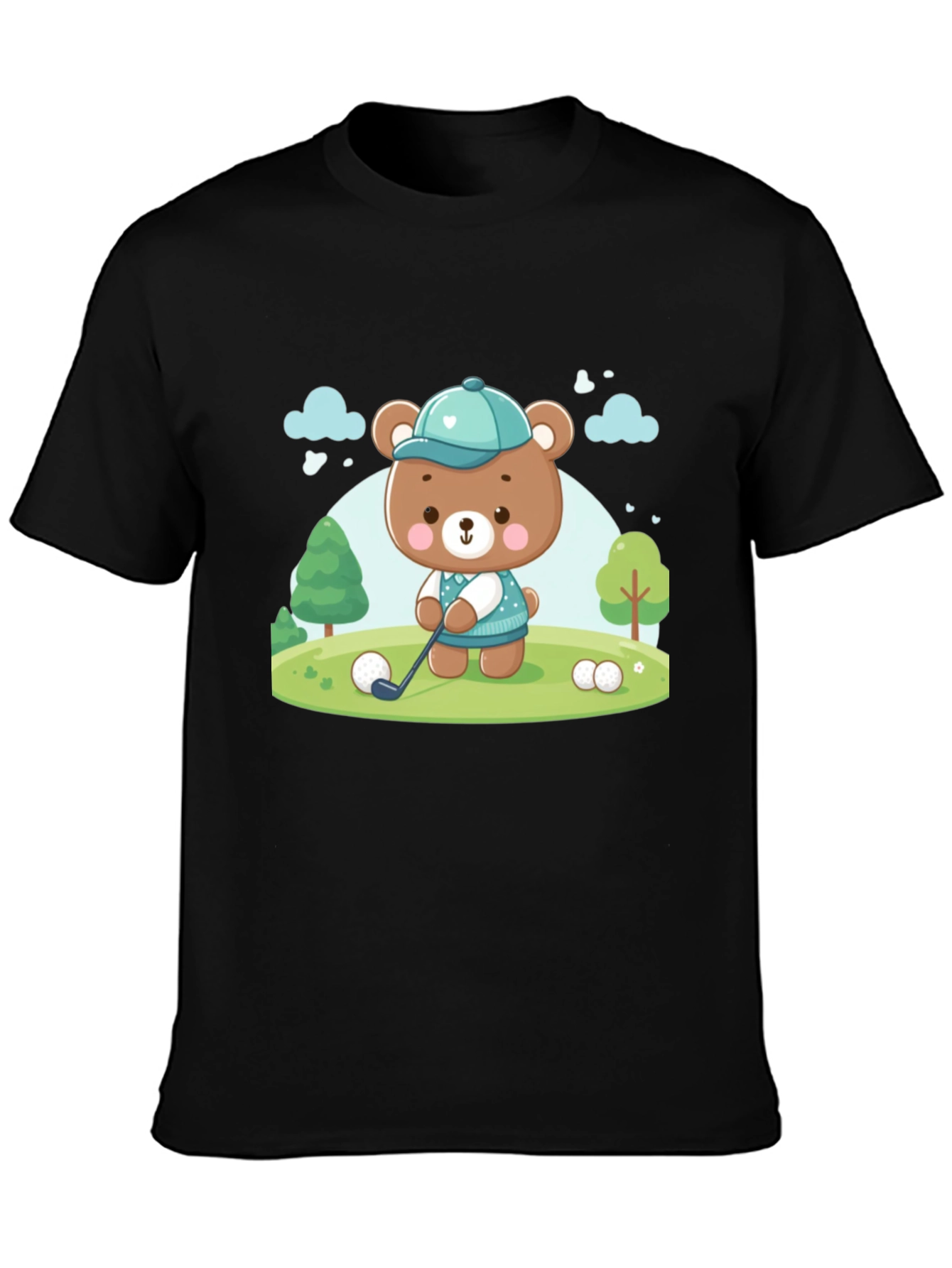 Golfing Bear T-Shirt - Cartoon Tee