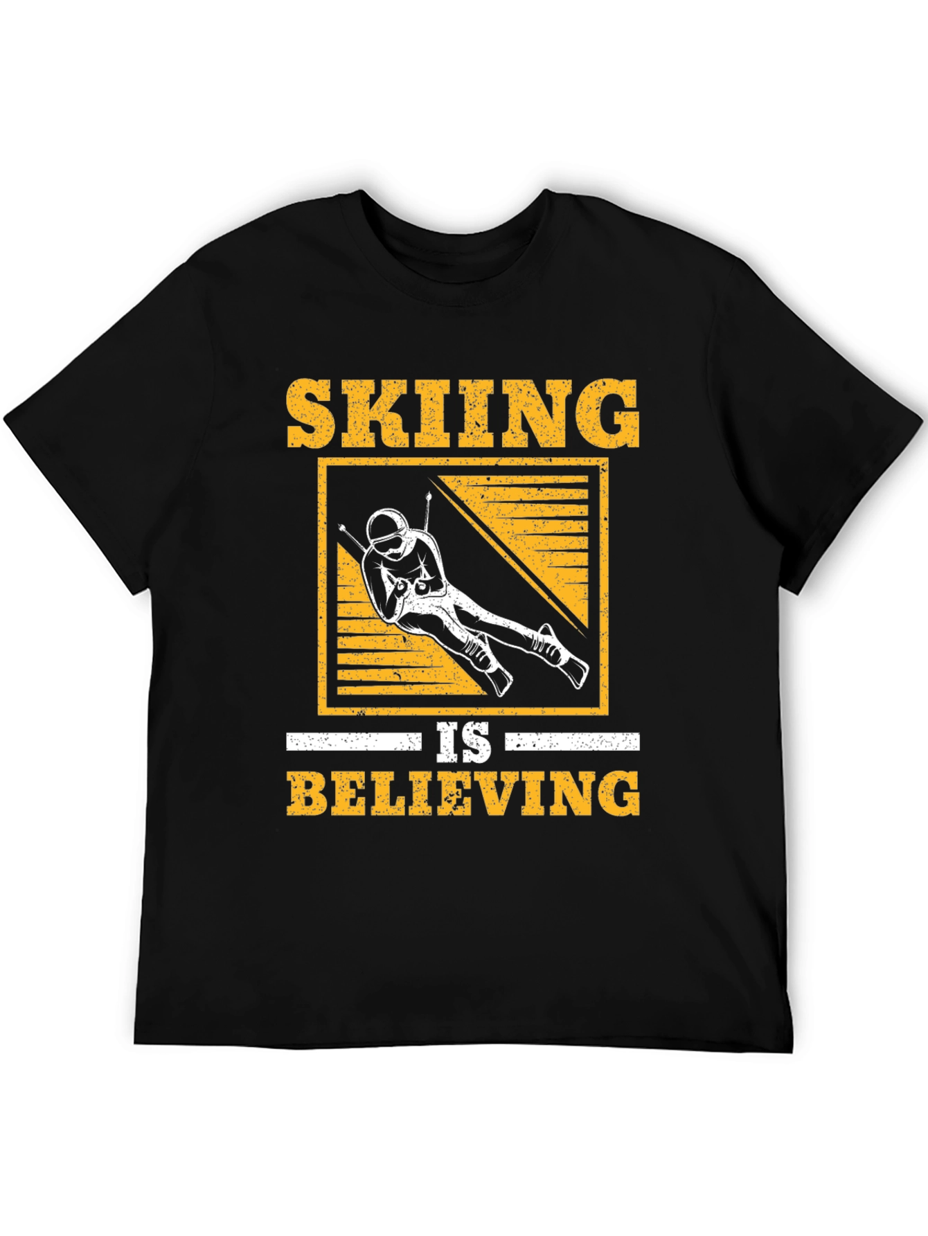 Skiing Is Believing Graphic Tee - Black