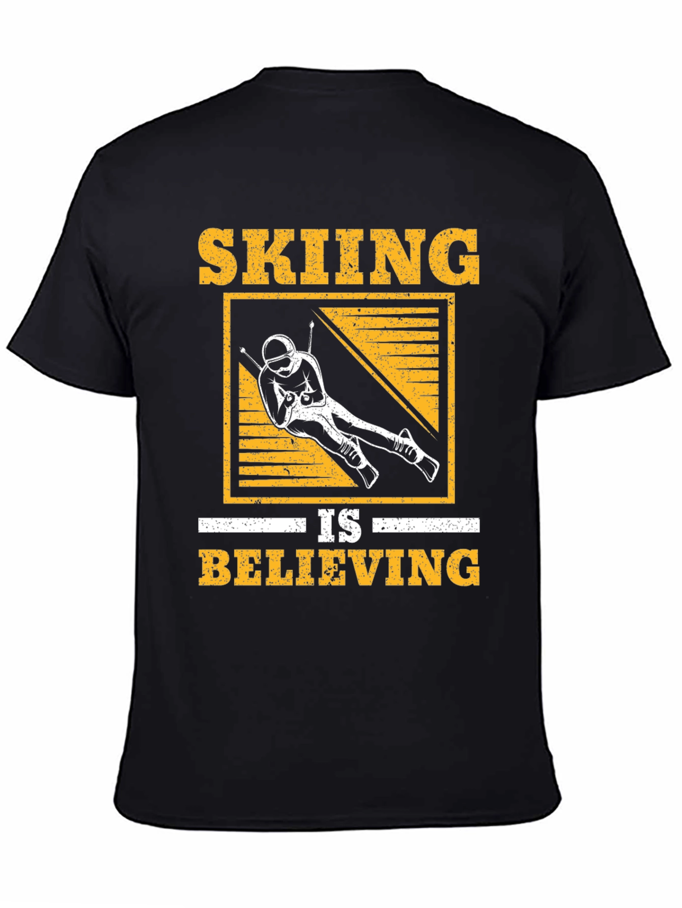 Skiing Is Believing Graphic Tee - Black
