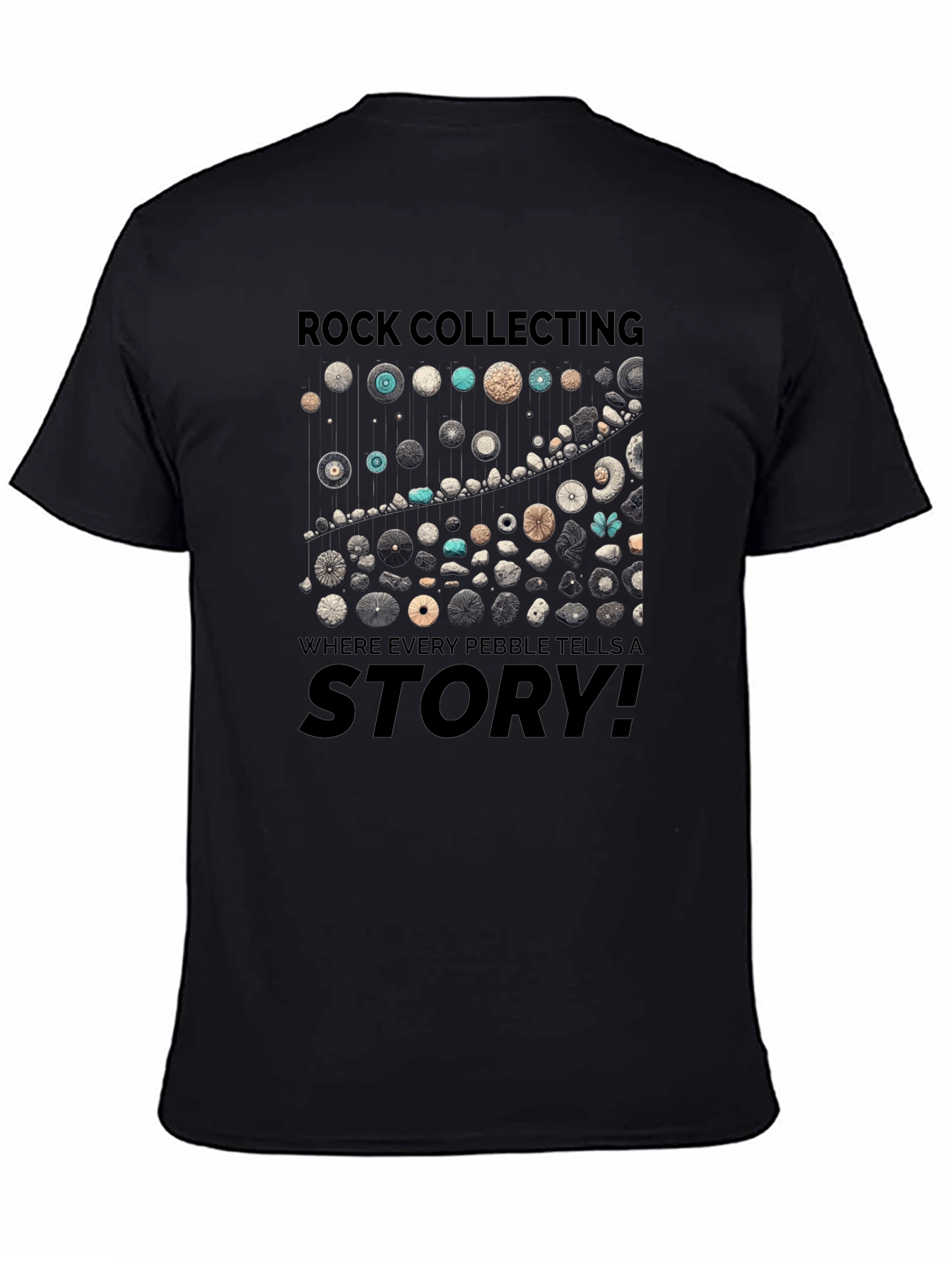 Rock Collecting Story Graphic Tee - Black
