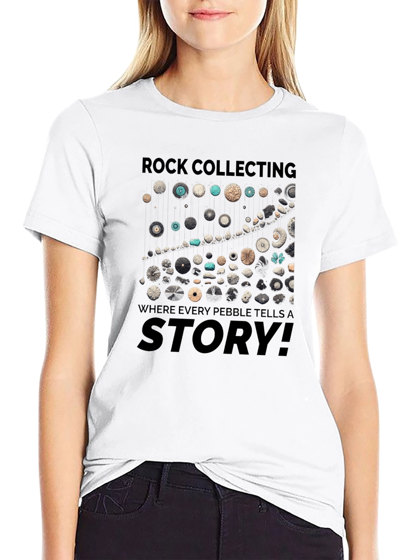 Rock Collecting Story Graphic Tee - Black