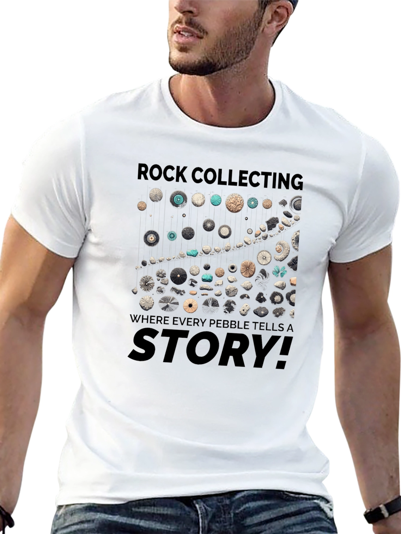 Rock Collecting Story Graphic Tee - Black