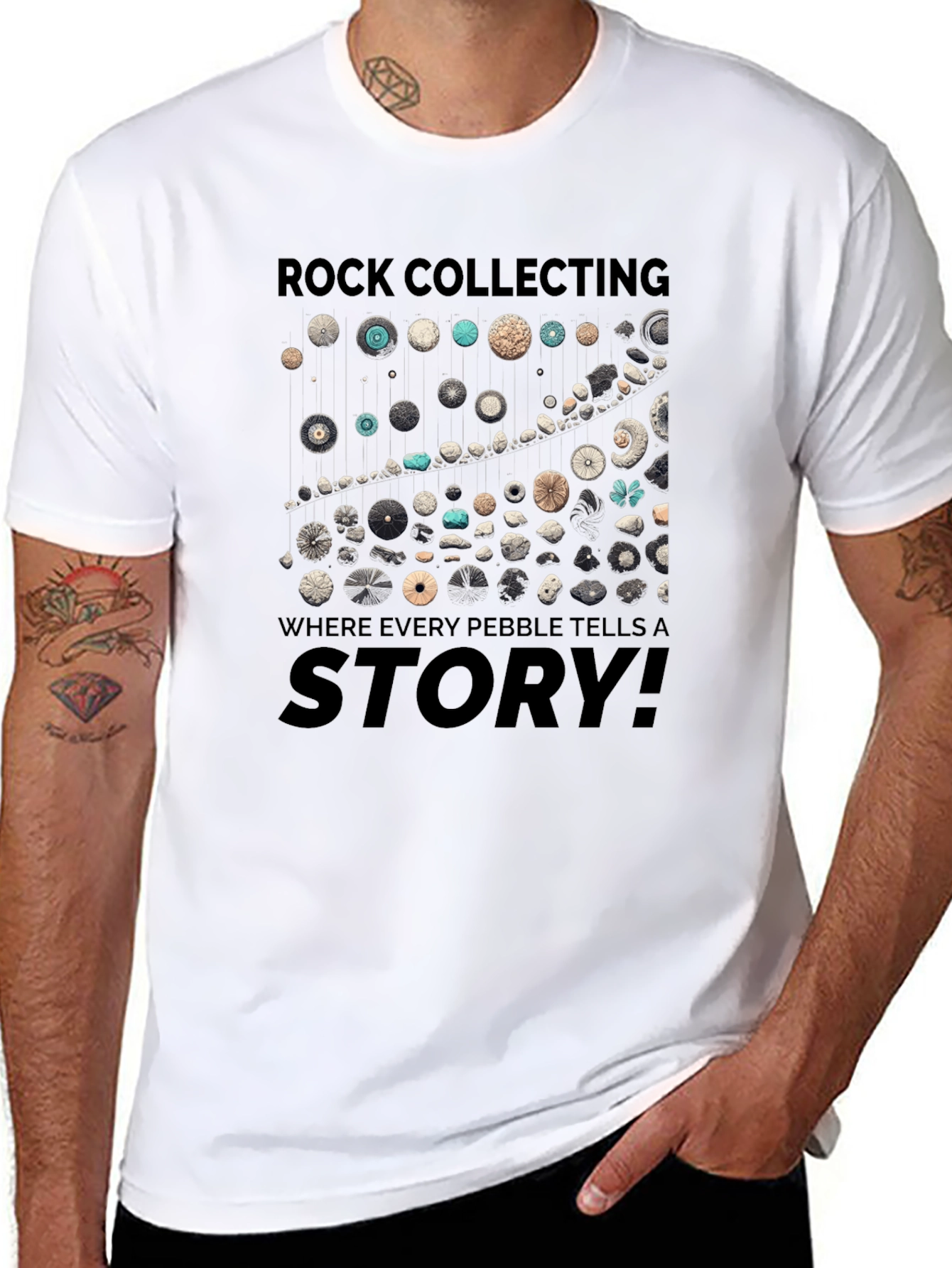 Rock Collecting Story Graphic Tee - Black