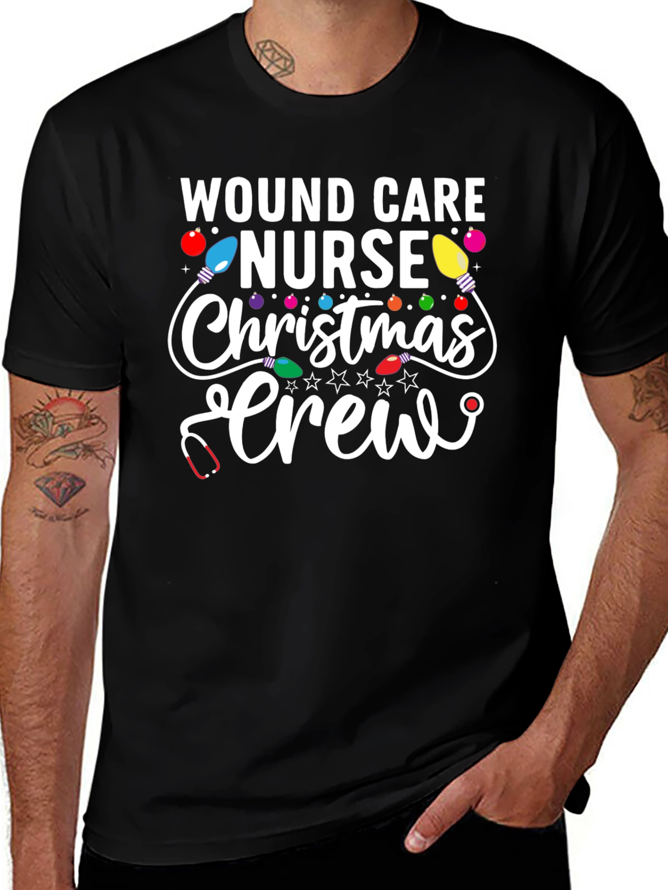 Wound Care Nurse Christmas Crew T-Shirt