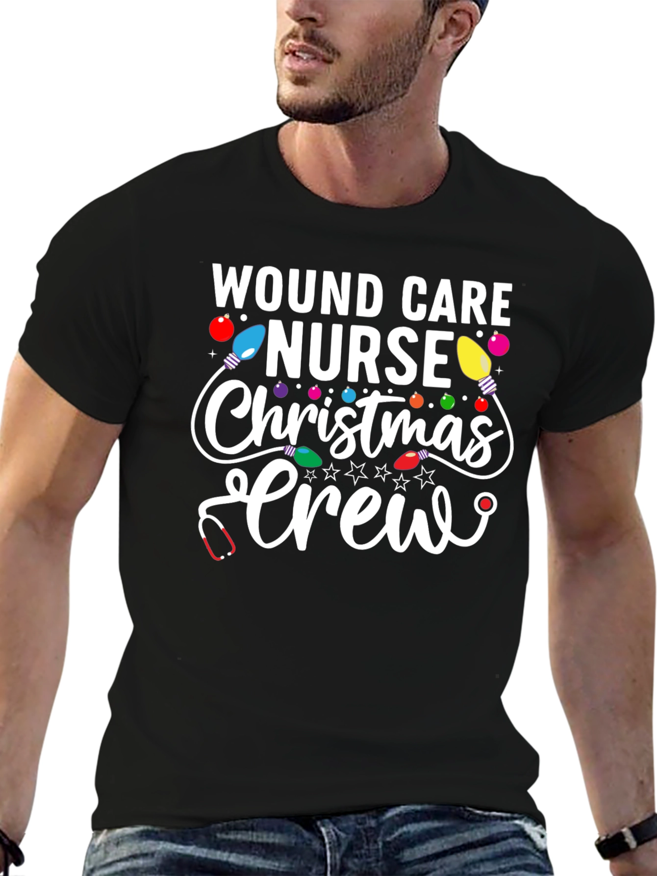 Wound Care Nurse Christmas Crew T-Shirt