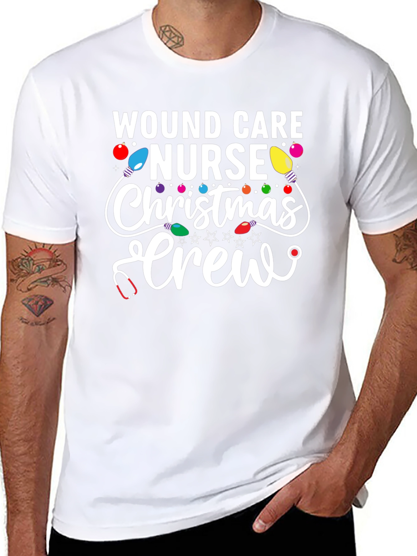 Wound Care Nurse Christmas Crew T-Shirt