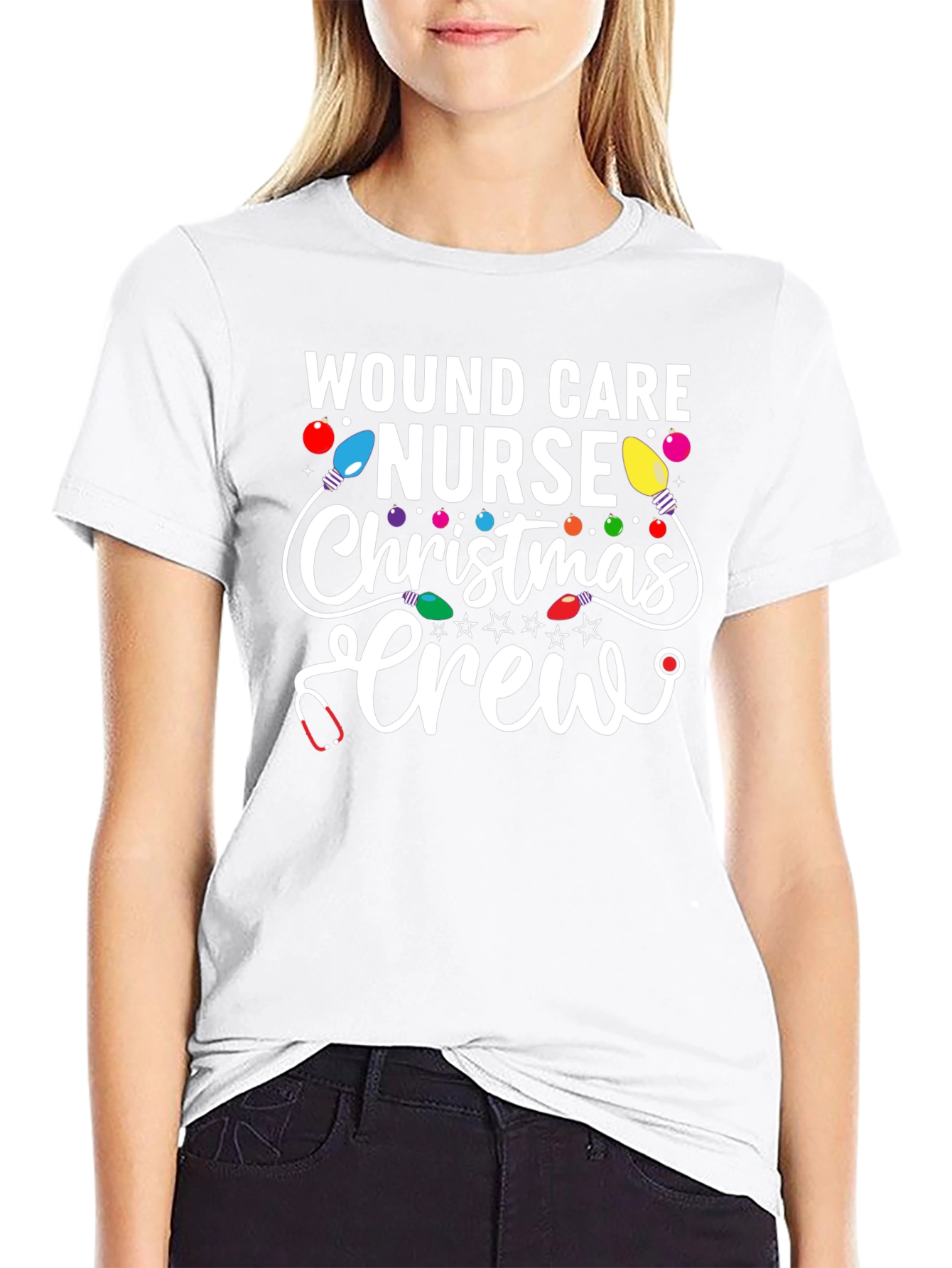 Wound Care Nurse Christmas Crew T-Shirt