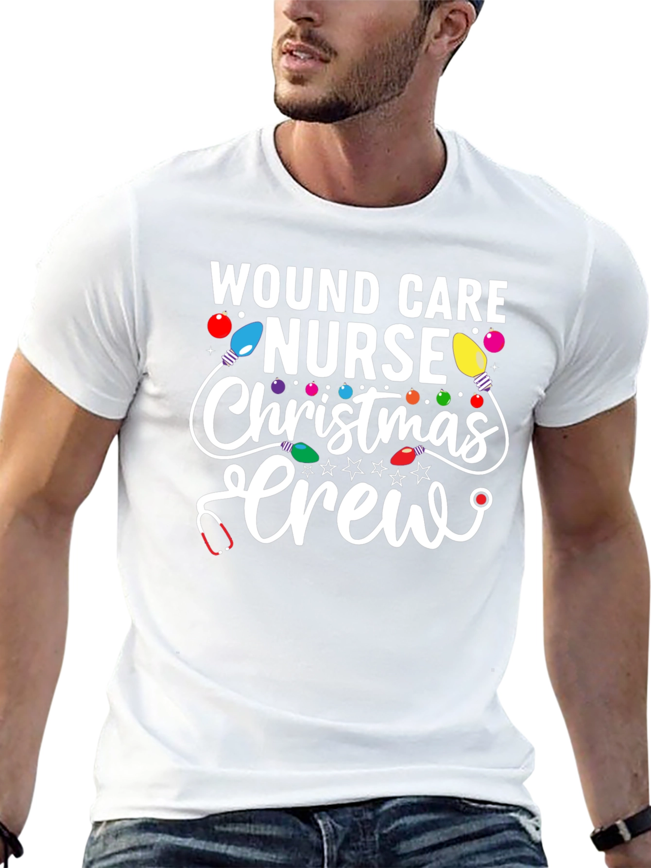 Wound Care Nurse Christmas Crew T-Shirt