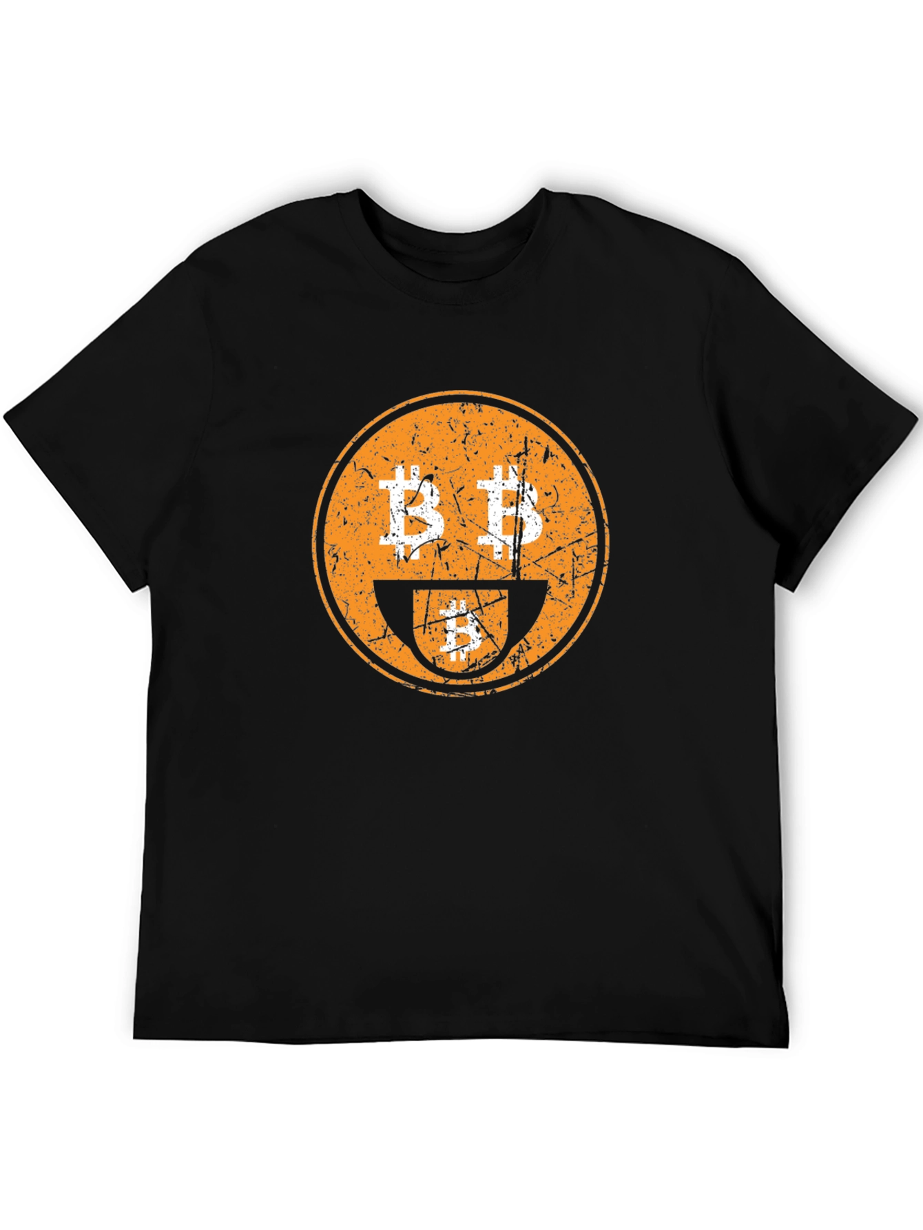 Bitcoin Smiley Face Graphic Tee - Crypto Enthusiast T-Shirt