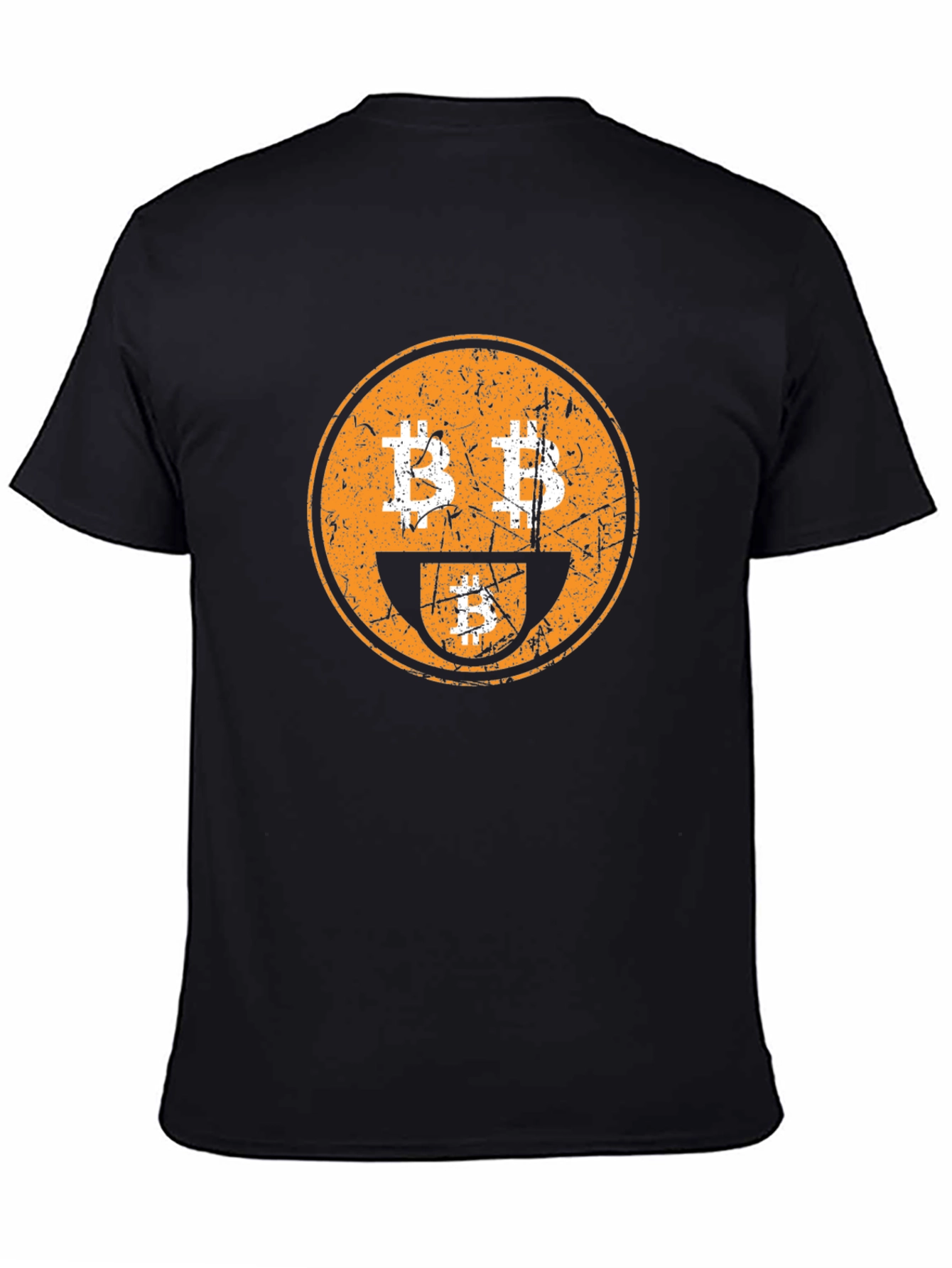 Bitcoin Smiley Face Graphic Tee - Crypto Enthusiast T-Shirt