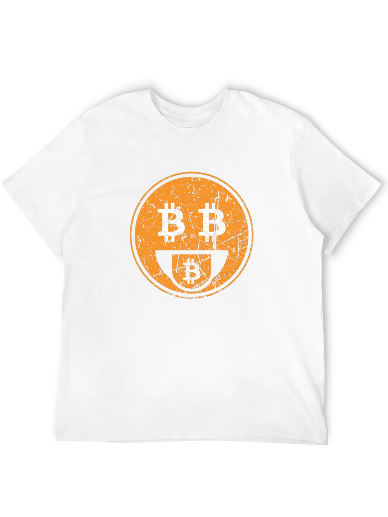 Bitcoin Smiley Face Graphic Tee - Crypto Enthusiast T-Shirt