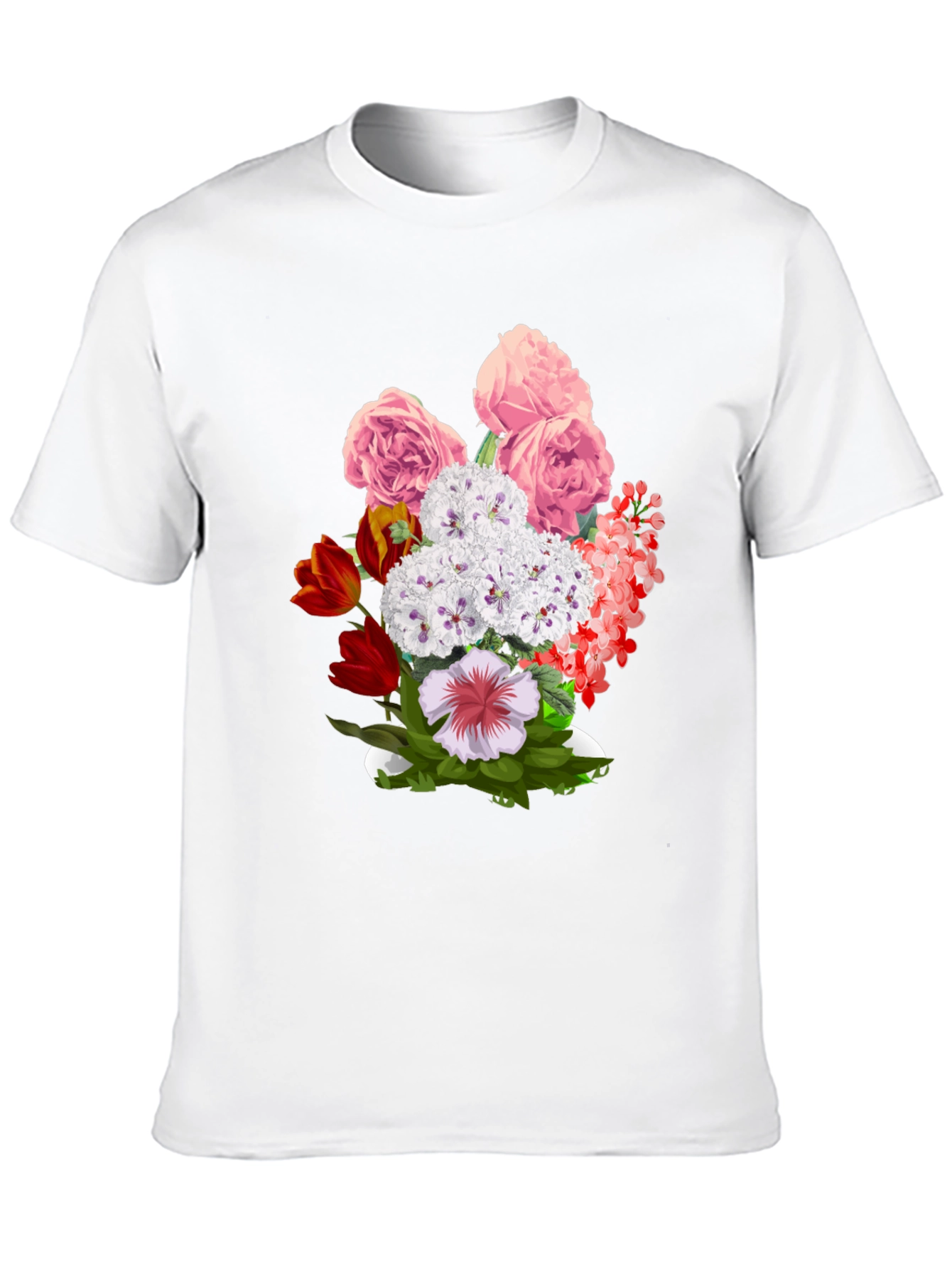 Floral Print Black T-Shirt
